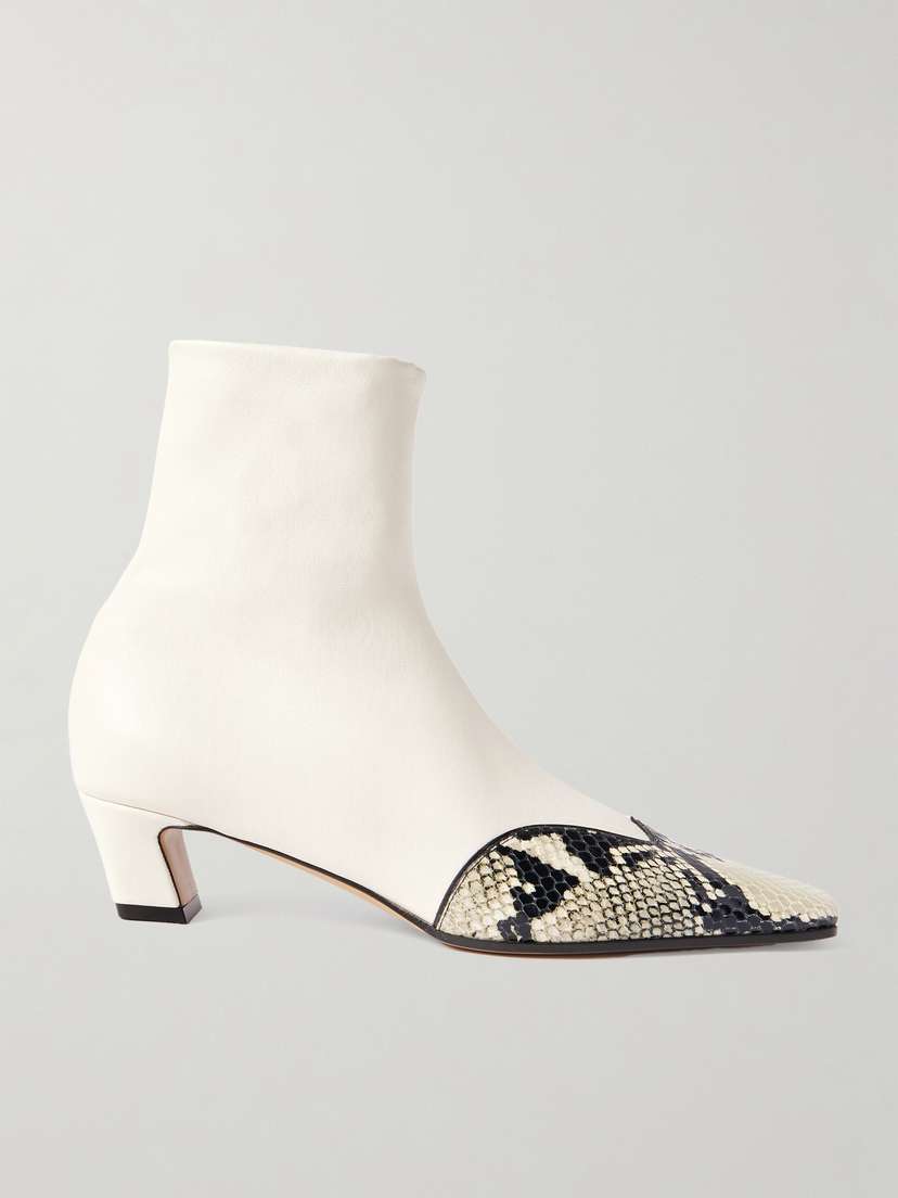 Khaite Nevada Snake-effect Leather Ankle Boots