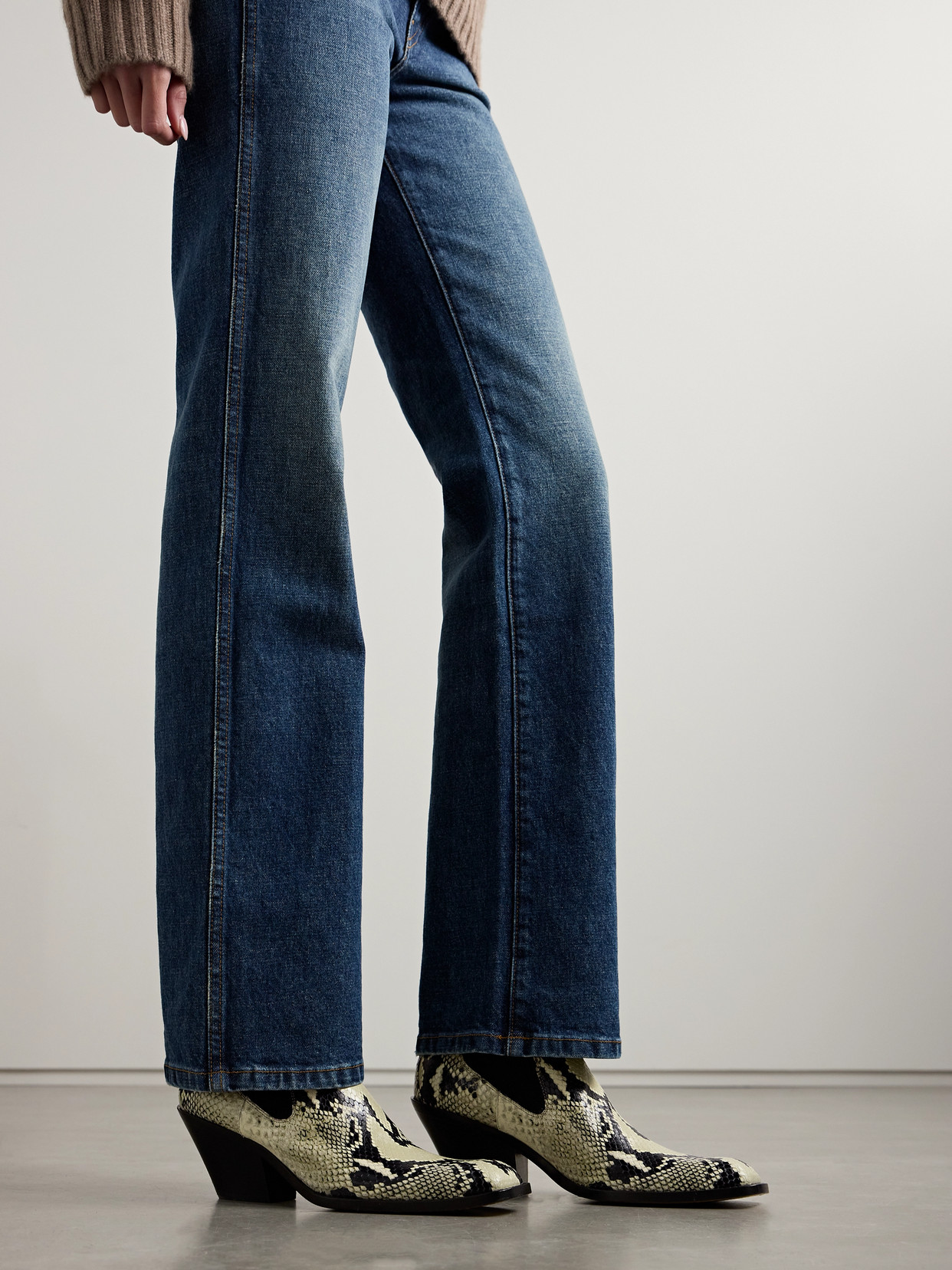 Austin Snake-Effect Ankle Boots