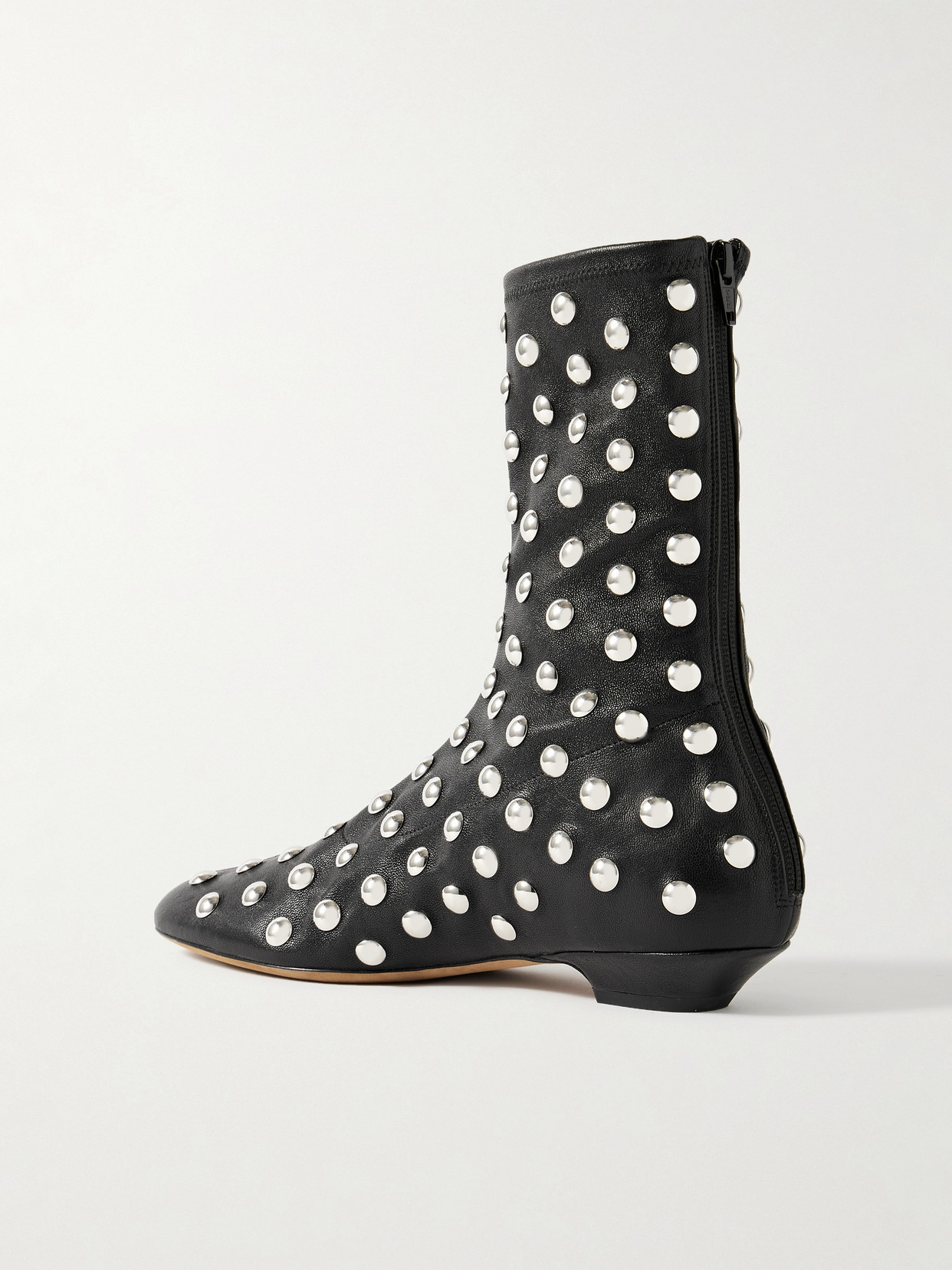 Khaite Apollo Studded Leather Booties In Black