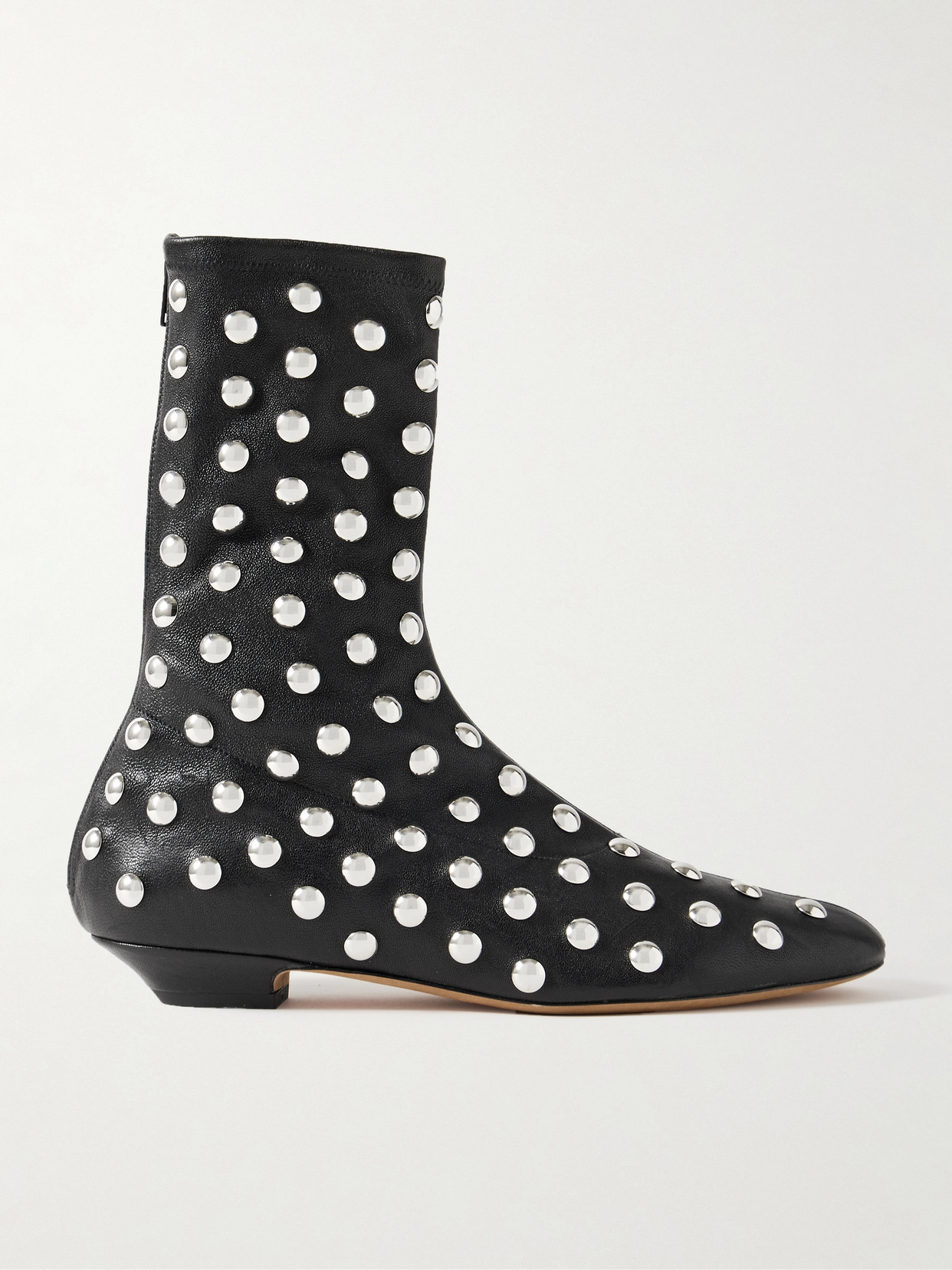Khaite Apollo Studded Leather Booties In Black