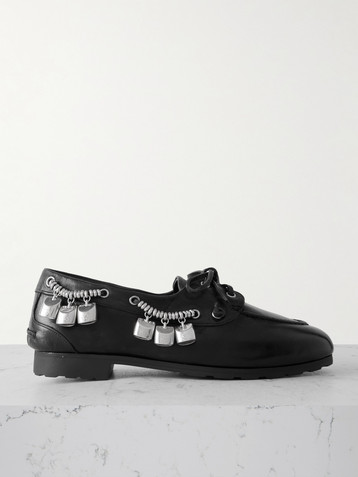 BALLY Embellished leather loafers