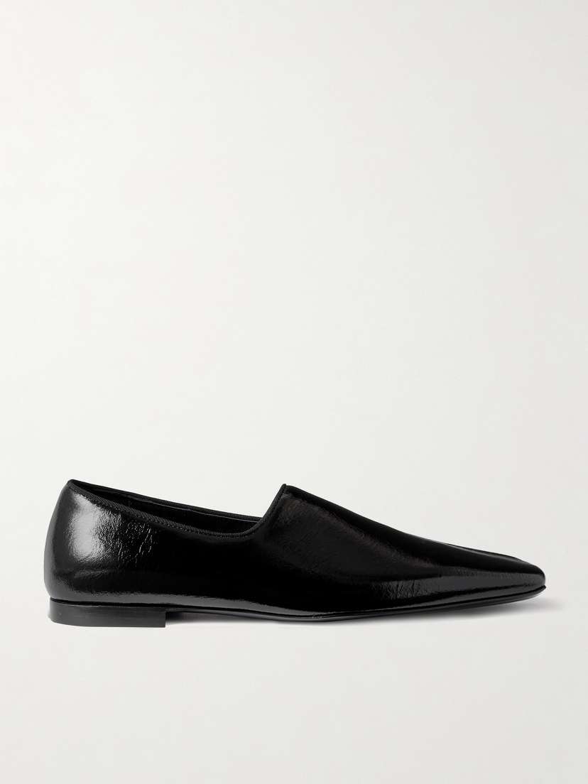 TOTEME The Piped Patent-leather Loafers
