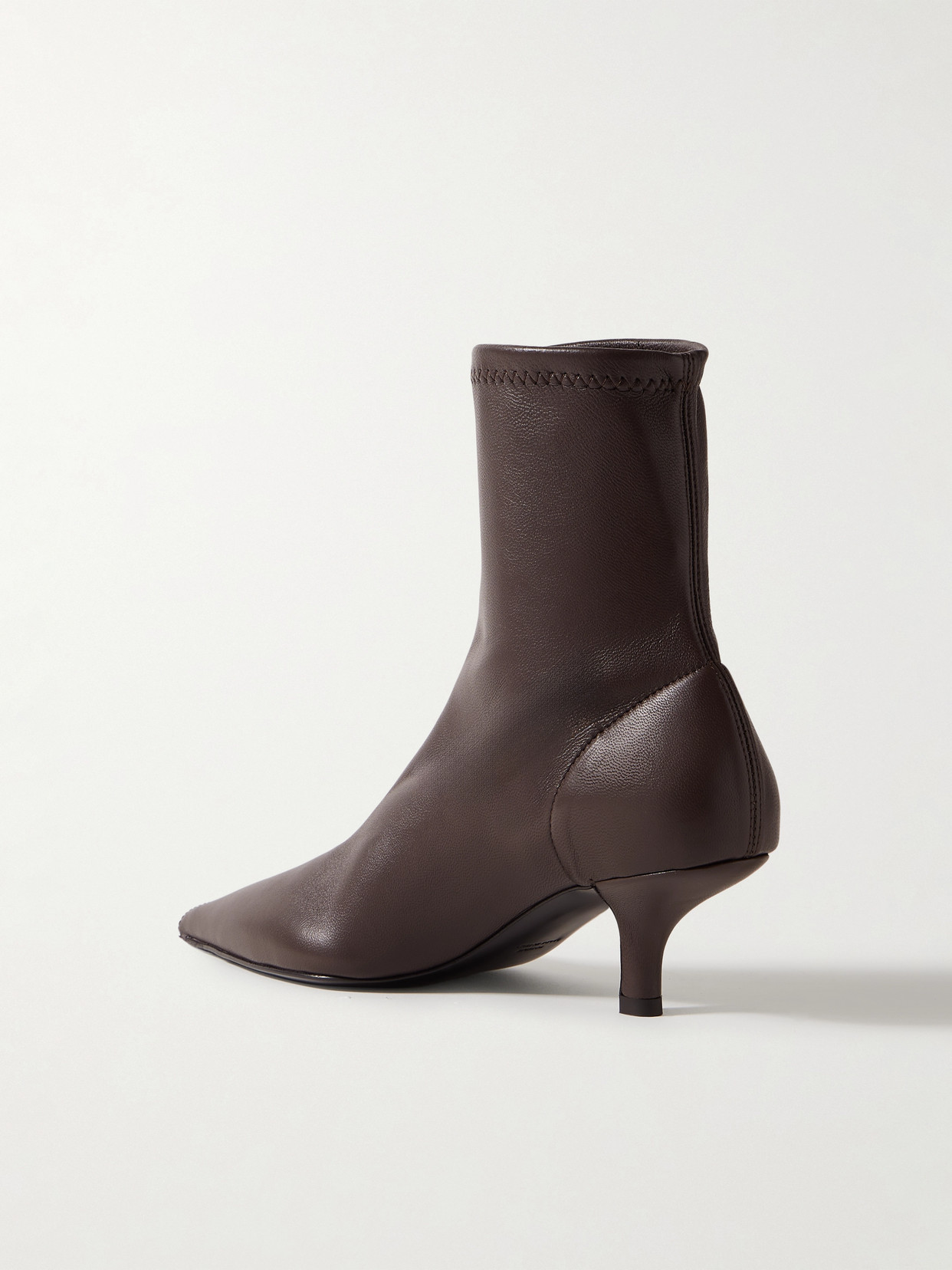 Totême Stiletto Ankle Boots In Calf Leather In Brown