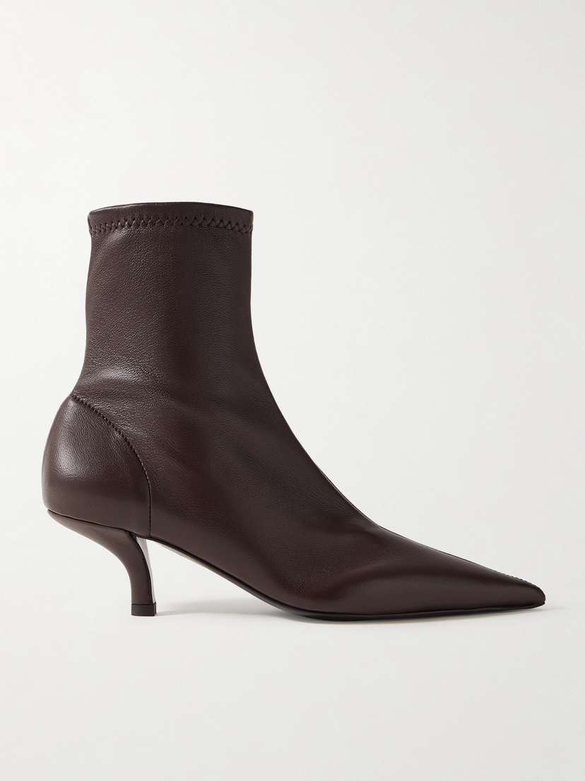 TOTEME The Heeled Sock Leather Ankle Boots