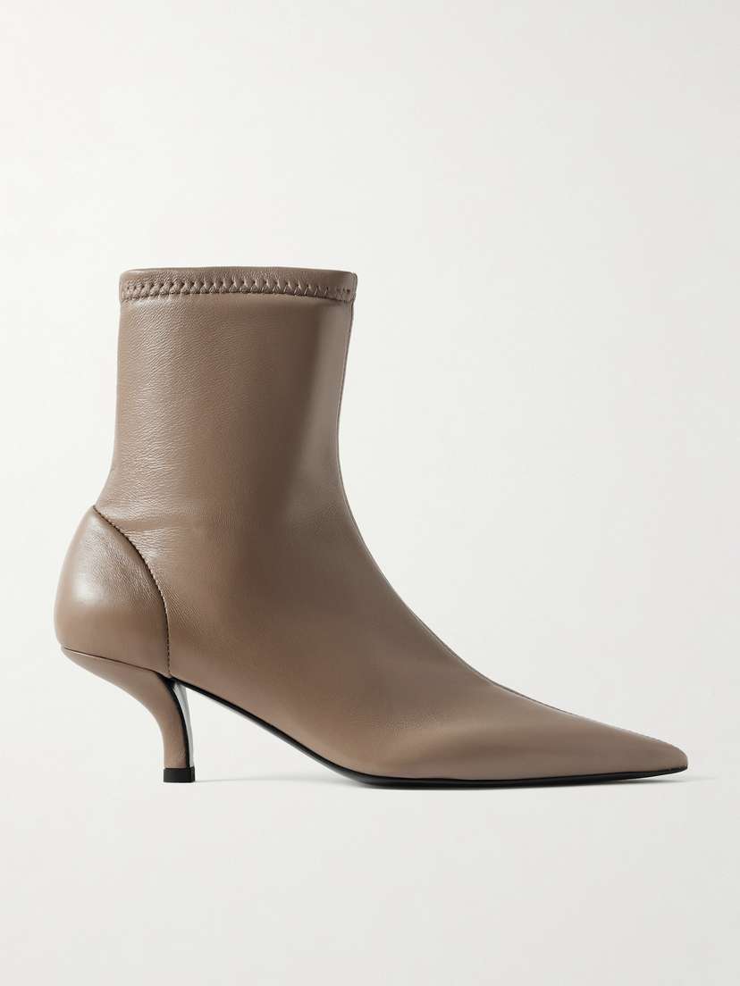 TOTEME The Heeled Sock Leather Ankle Boots