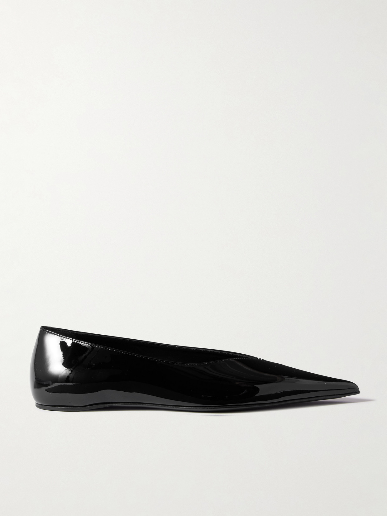 TOTEME - The Asymmetric Patent-leather Ballet Flats - Black
