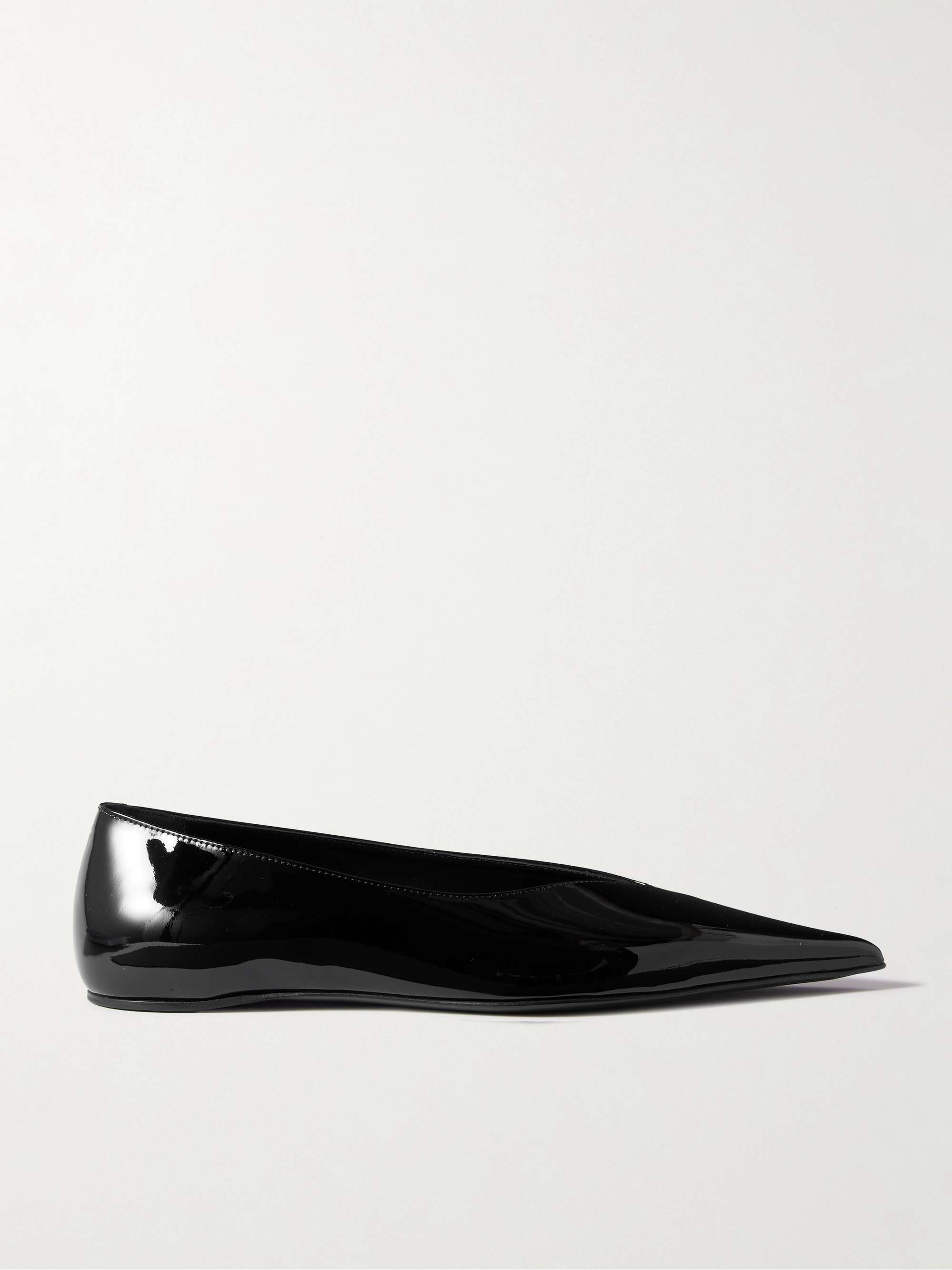 Leather asymmetric ballerinas black – TOTEME