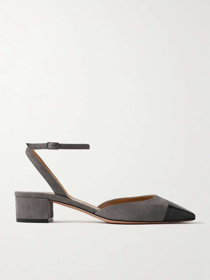 Aquazzura French Flirt 35 Leather-trimmed Suede Pumps