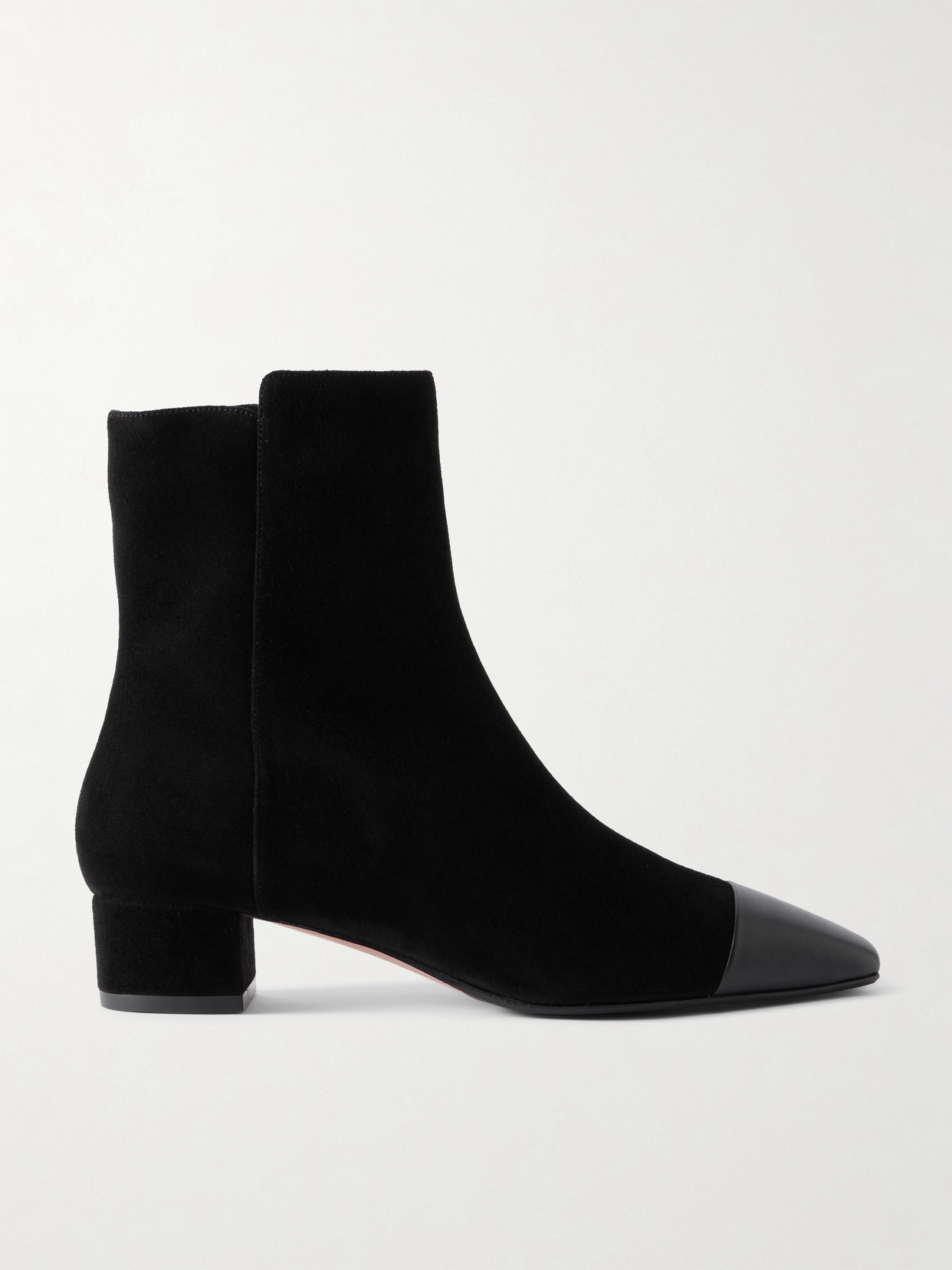 Aquazzura French Flirt Leather-trimmed Suede Ankle Boots In Black