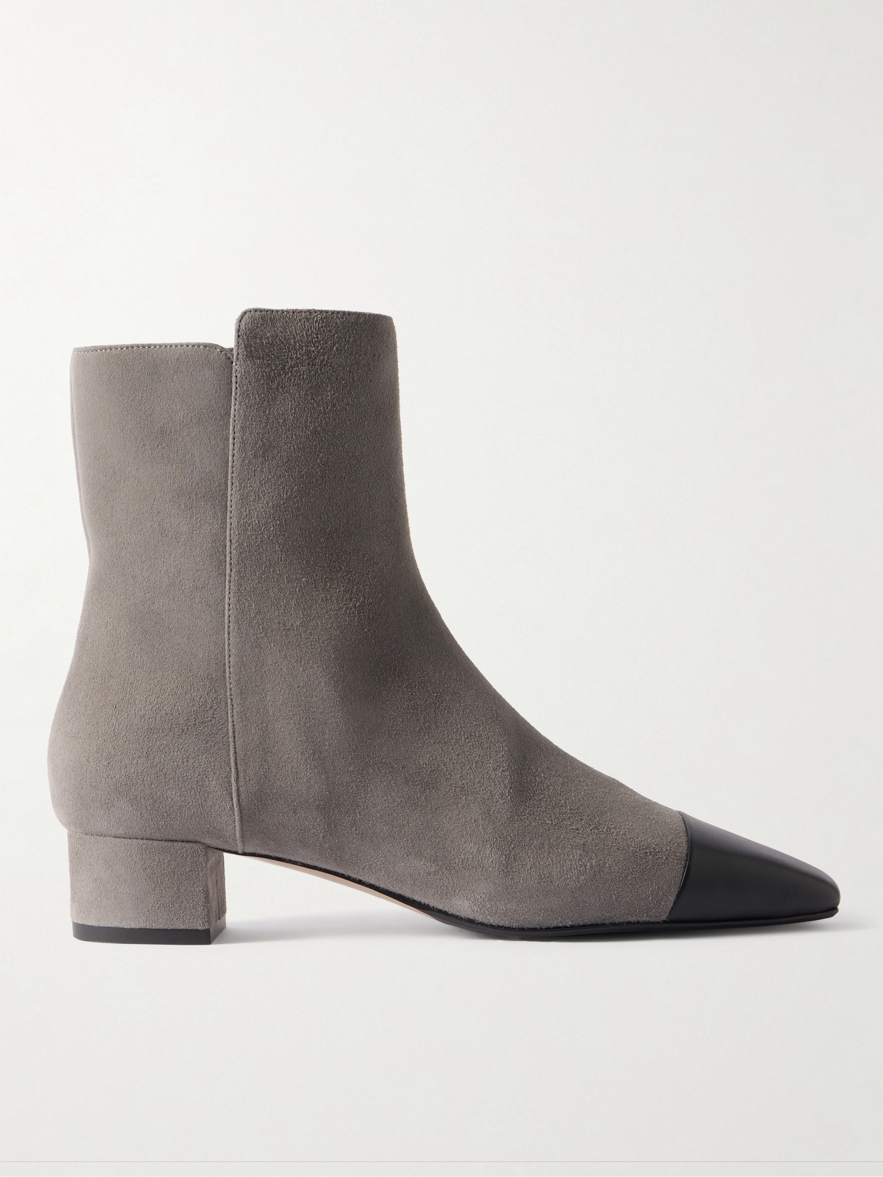Aquazzura - French Flirt 35 Leather-trimmed Suede Ankle Boots - Gray