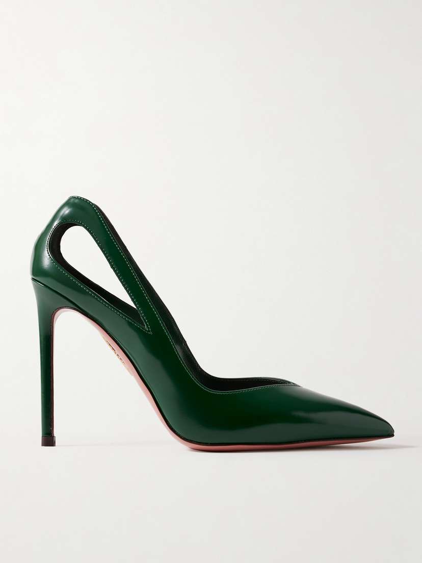 Aquazzura Sheeva 105 Cutout Glossed-leather Pumps