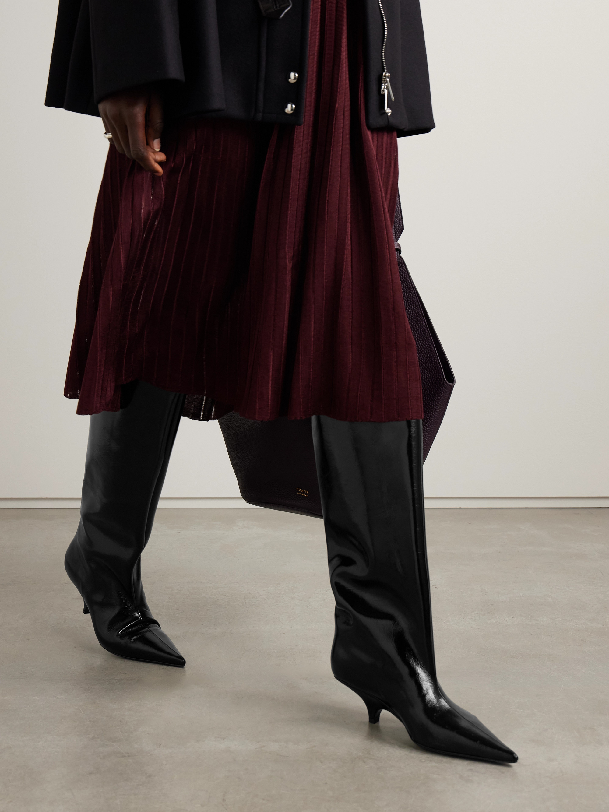 TOTEME Patent-leather knee boots thumbnail