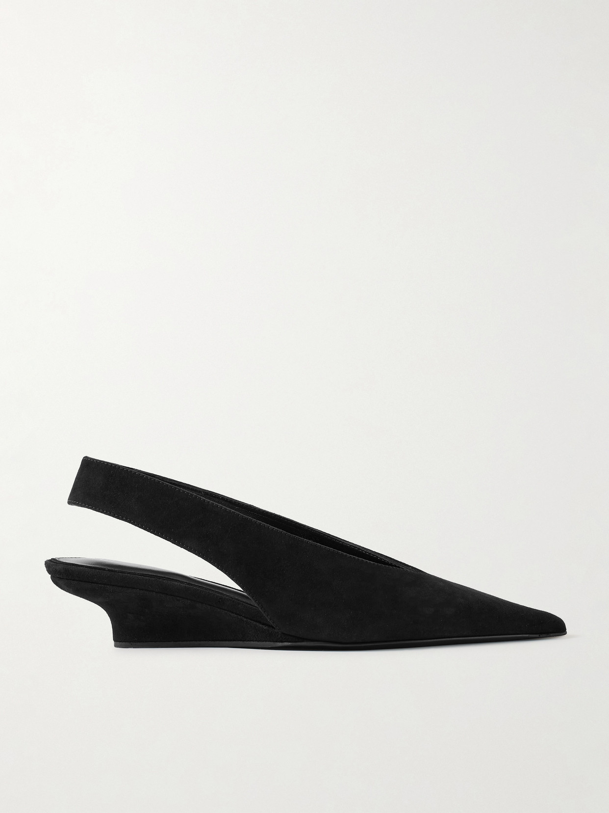 TOTEME - The Wedge Suede Slingback Pumps - Black