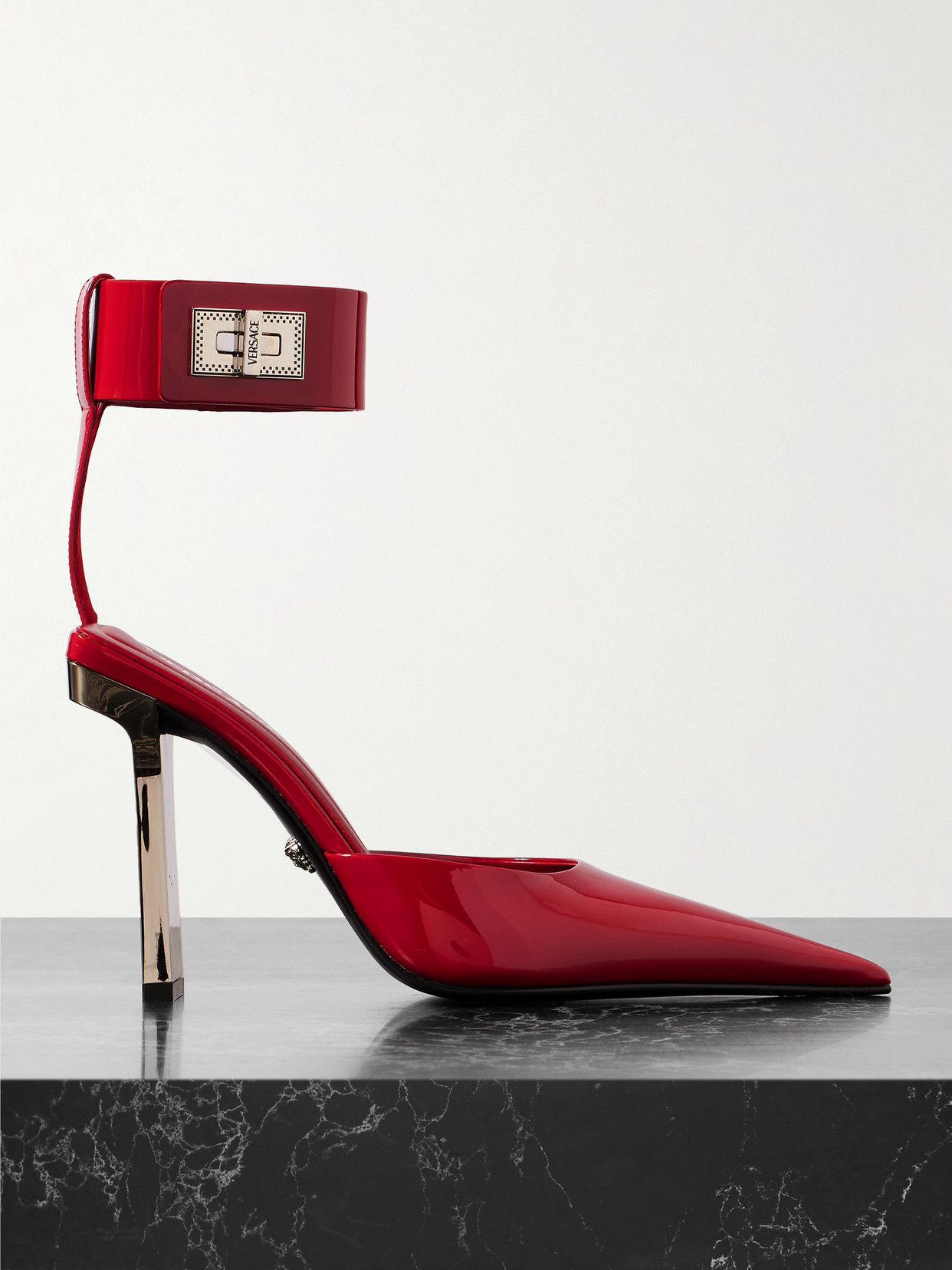 Versace - Slice Patent-leather Pumps - Red