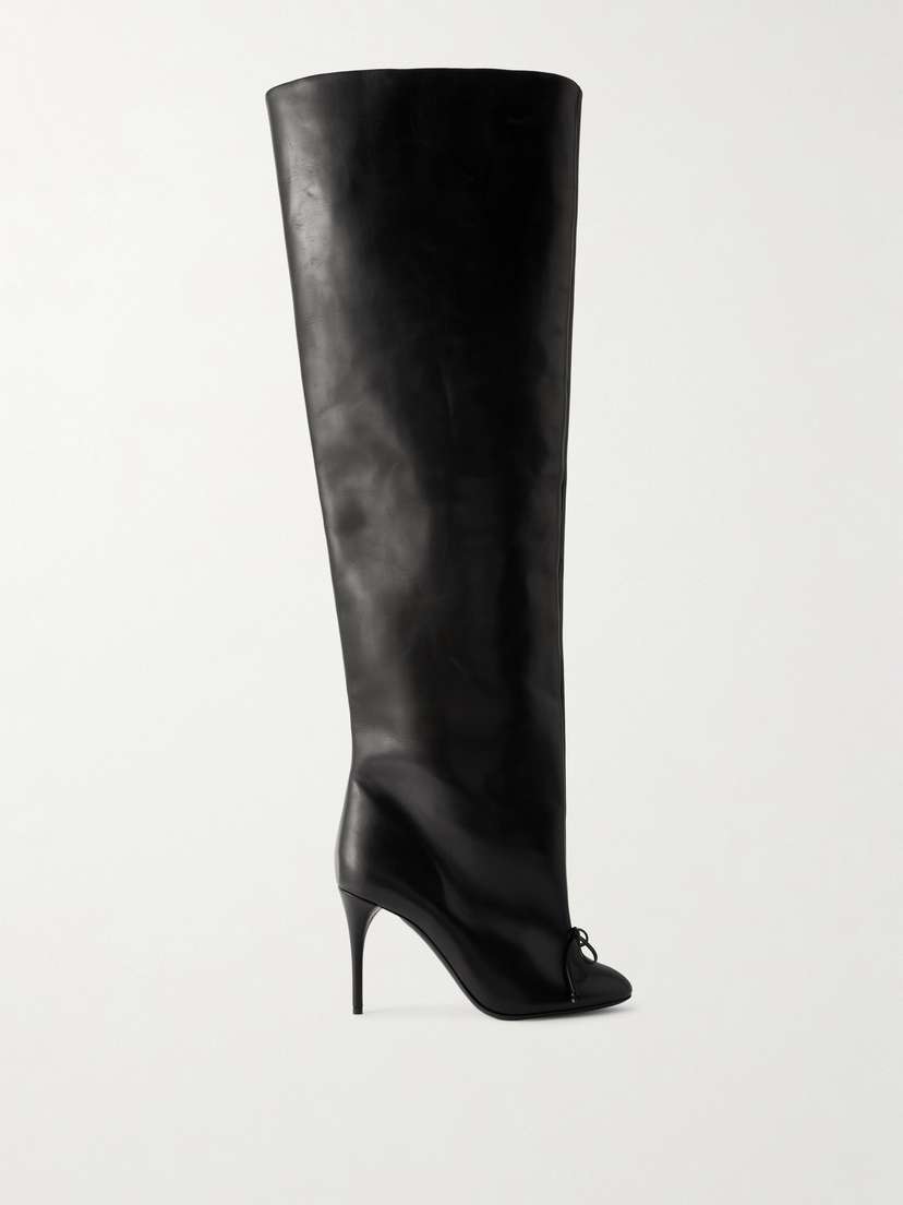 Alaïa 90 Bow-embellished Leather Over-the-knee Boots