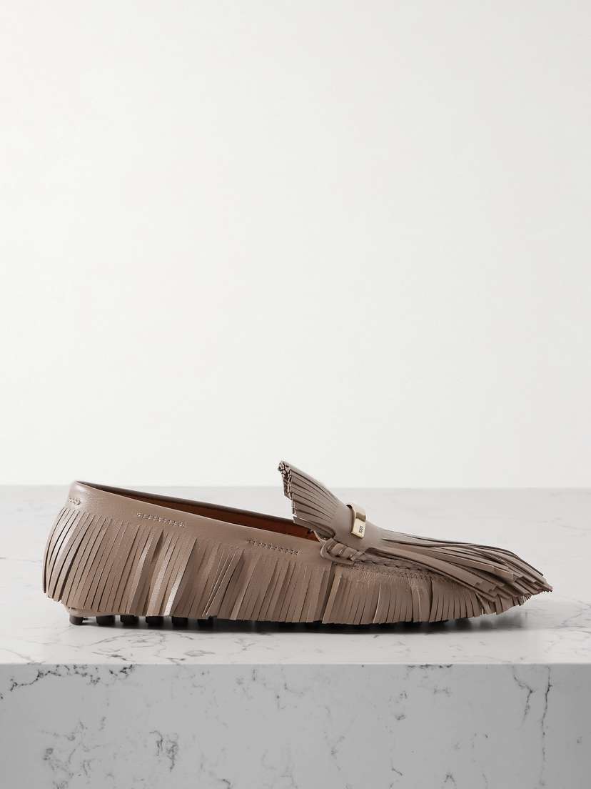 Tod's Gommino Fringed Leather Loafers