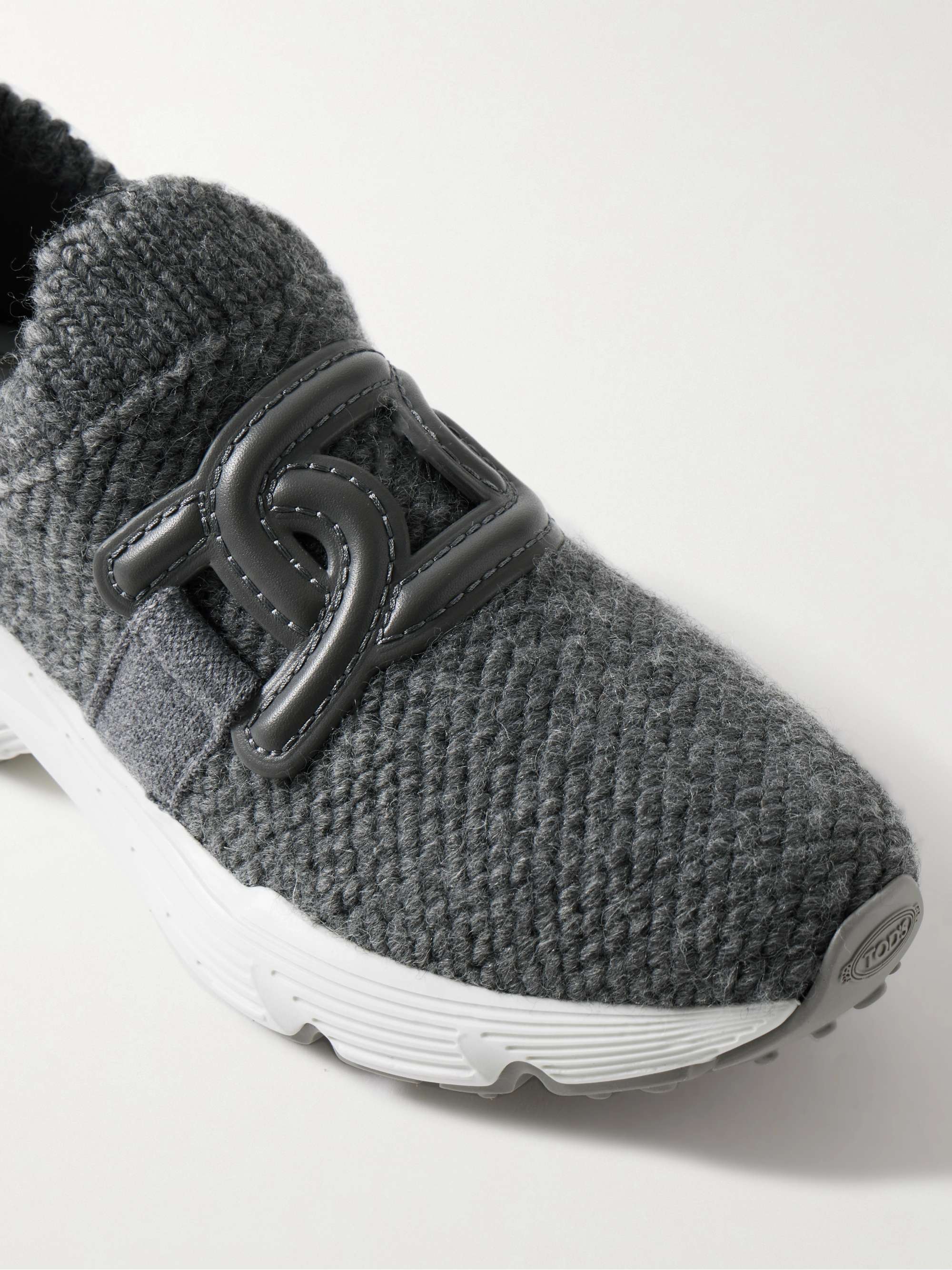 Kate rubber trimmed wool blend slip on sneakers gray IT35.5