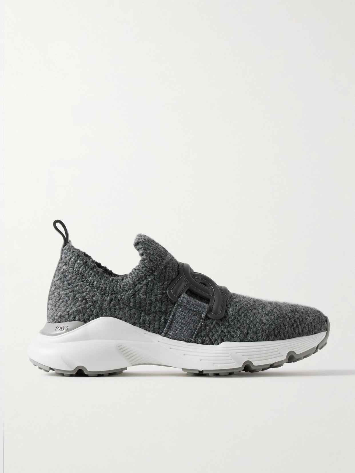 Tod's - Kate Rubber-trimmed Wool-blend Slip-on Sneakers - Gray