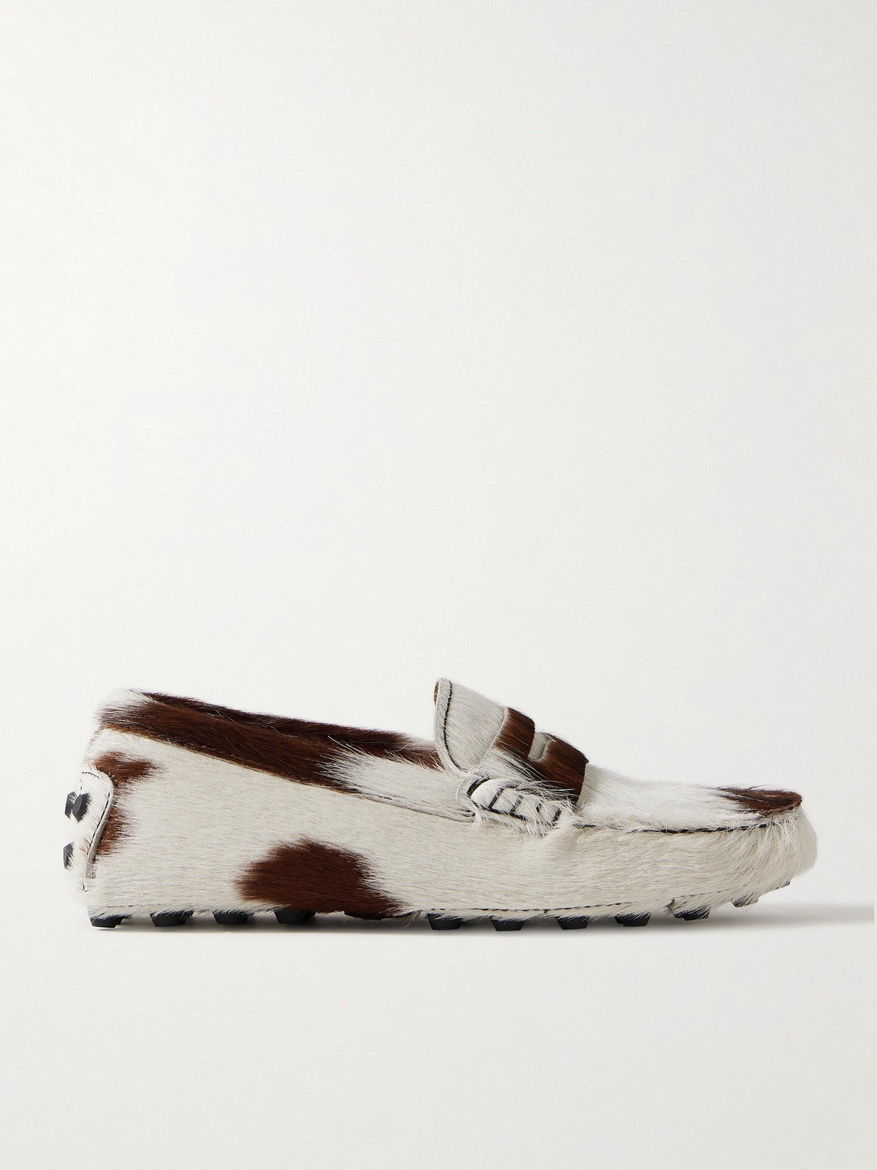 Tod's - Gommino Macro Printed Calf Hair Loafers - Off-white