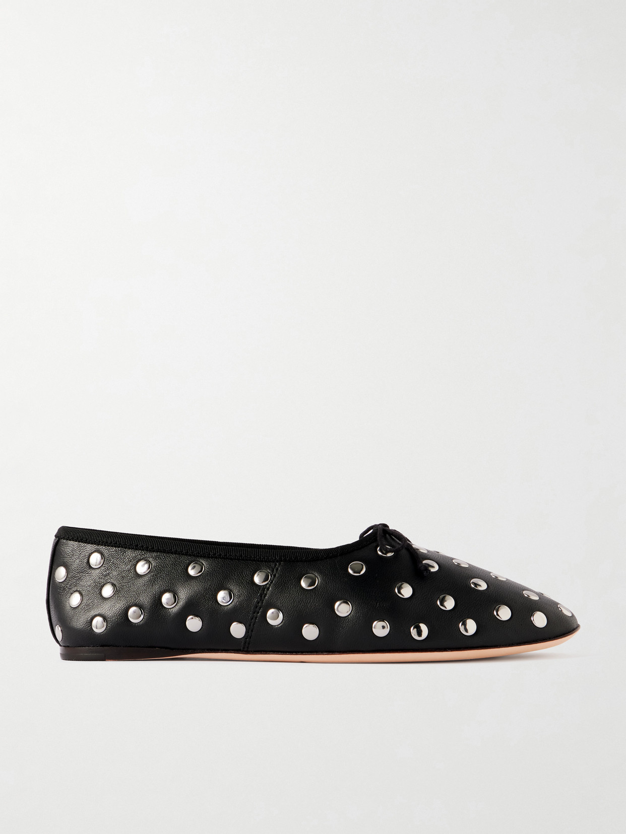 Shop Loeffler Randall Studded Leather Ballet Flats In Black