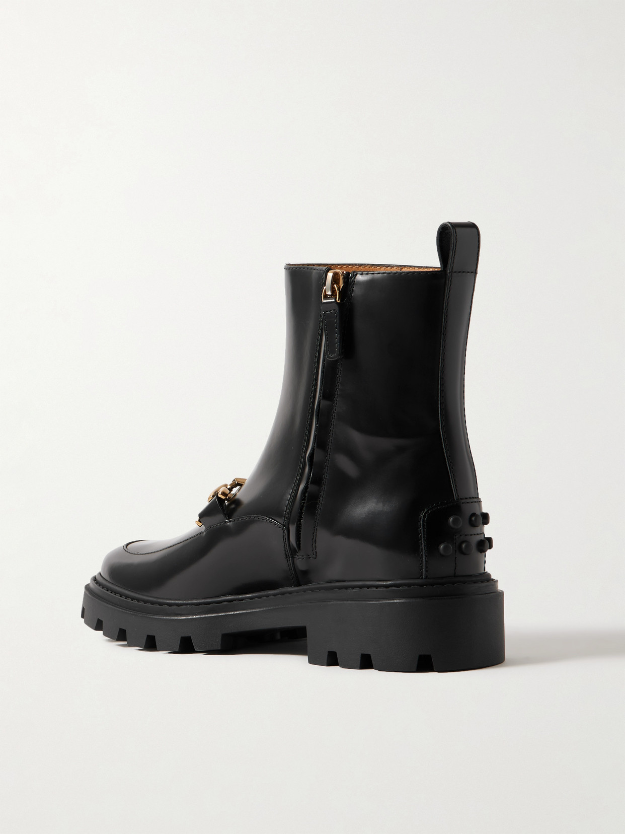 Gomma Pesante Embellished Glossed-Leather Ankle Boots