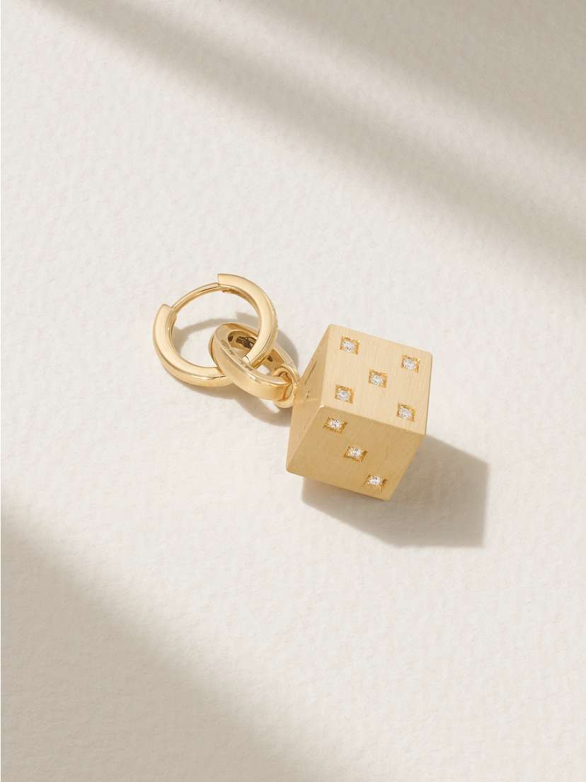 Marie Lichtenberg Dado Convertible 18-karat Gold Diamond Single Hoop Earring