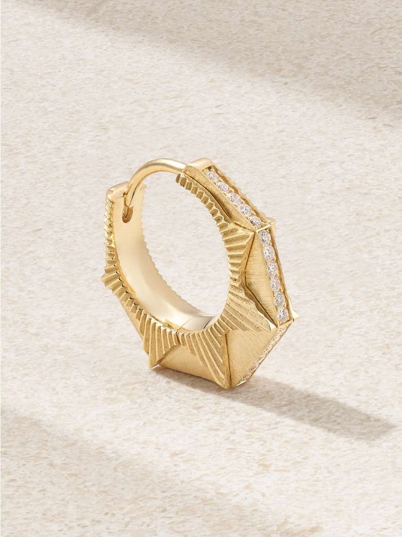Marie Lichtenberg Nyc 18-karat Gold Diamond Single Hoop Earring