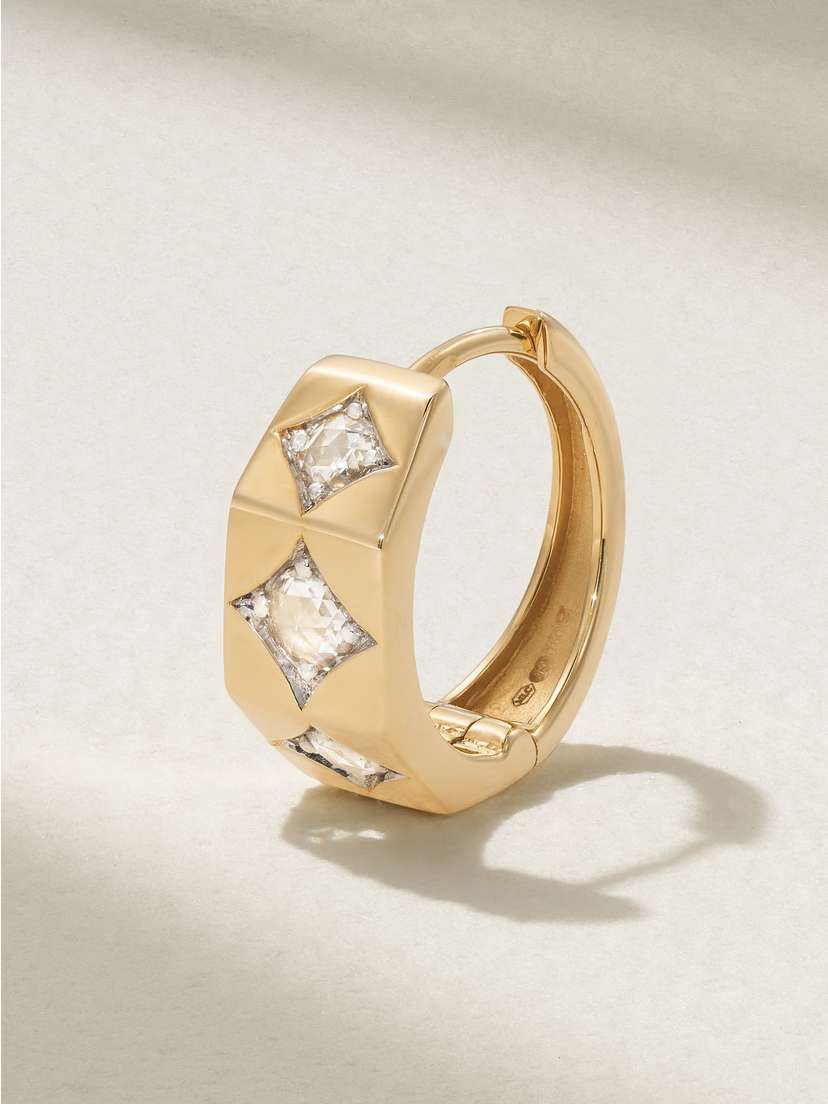 Marie Lichtenberg Ecrou Medium 18-karat Gold Diamond Single Hoop Earring