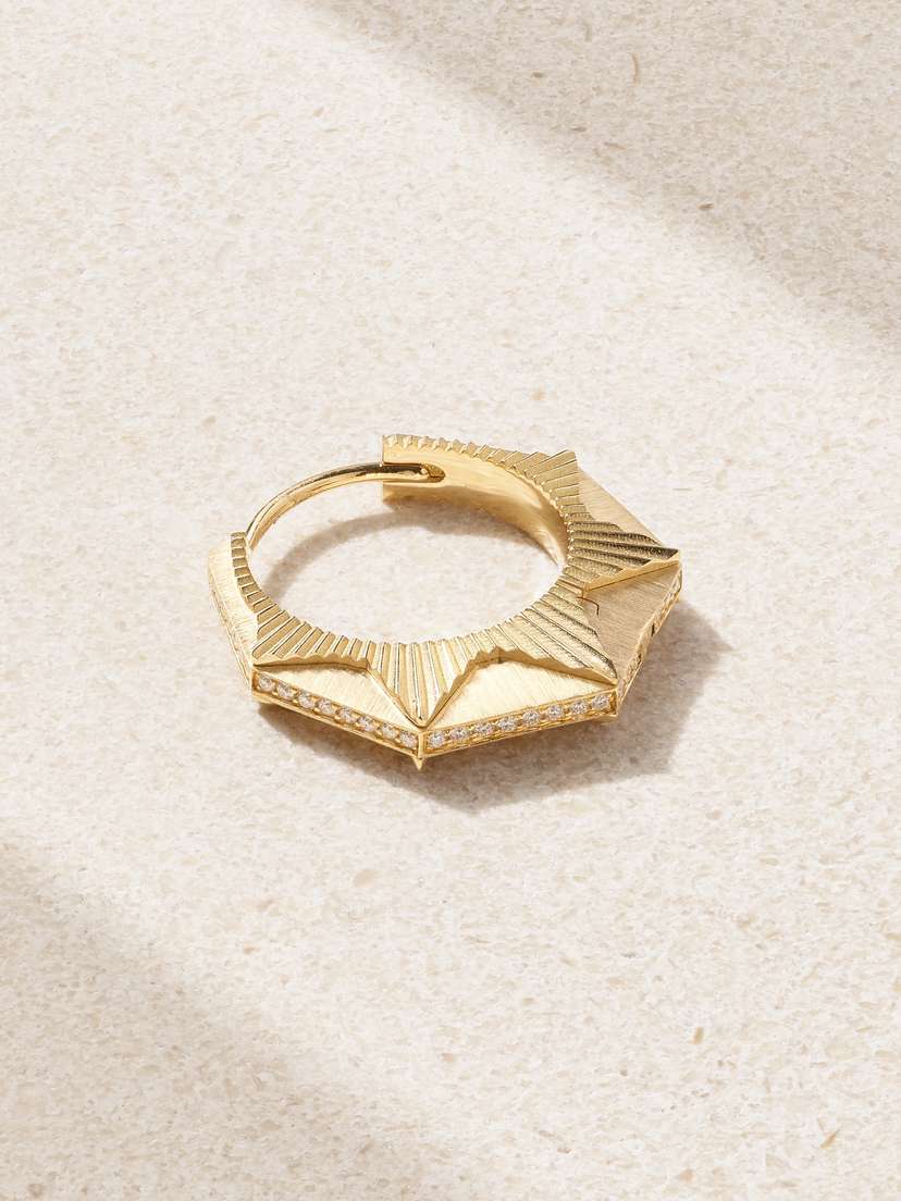 Marie Lichtenberg Nyc 18-karat Gold Diamond Single Hoop Earring