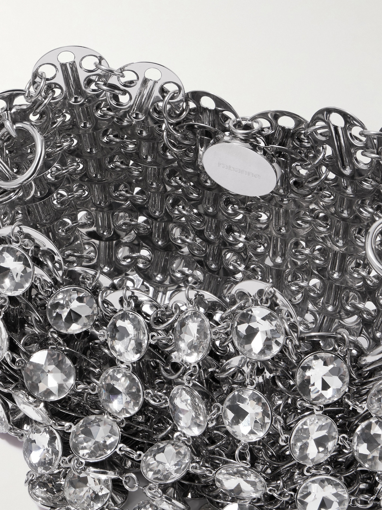 Rabanne 1969 Filet Crystal-embellished Chainmail Shoulder Bag In Silver
