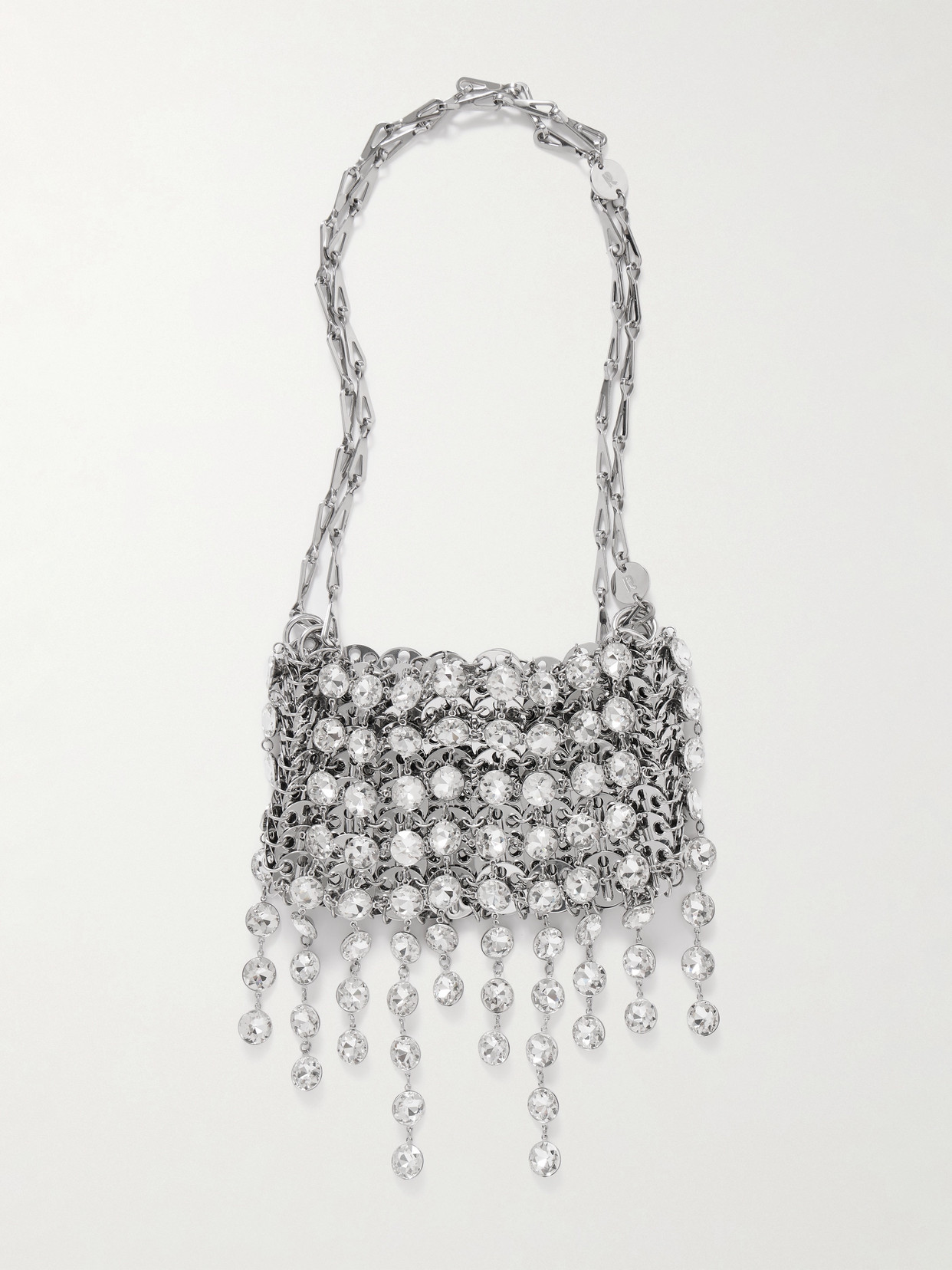 Rabanne 1969 Filet Crystal-embellished Chainmail Shoulder Bag In Silver
