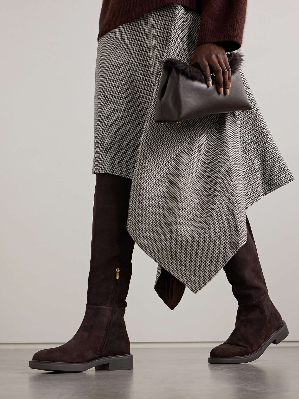 Gianvito Rossi Lexington Suede Over-the-knee Boots In Brown
