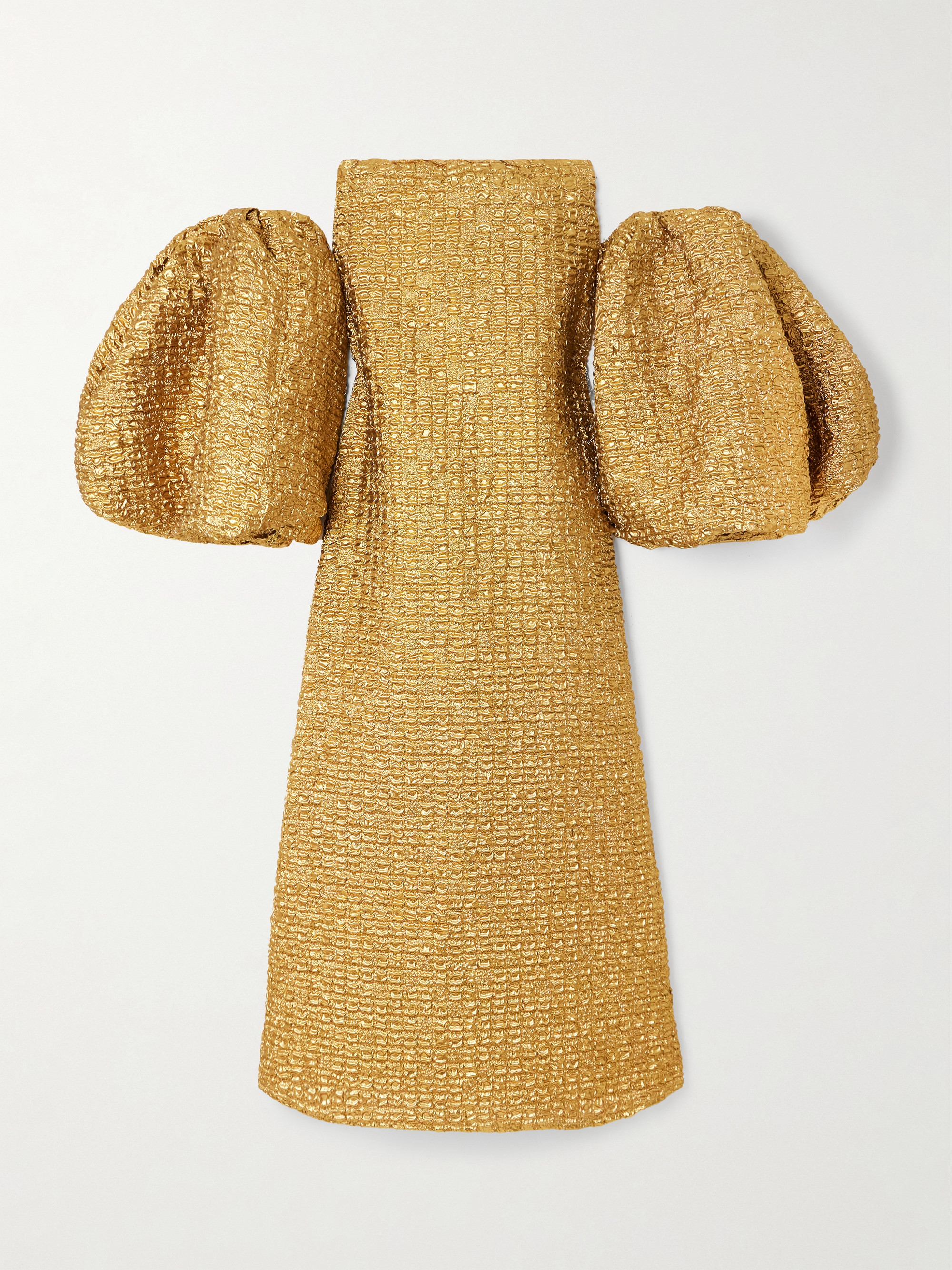 Dima Ayad Off-the-shoulder metallic-cloqué gown thumbnail