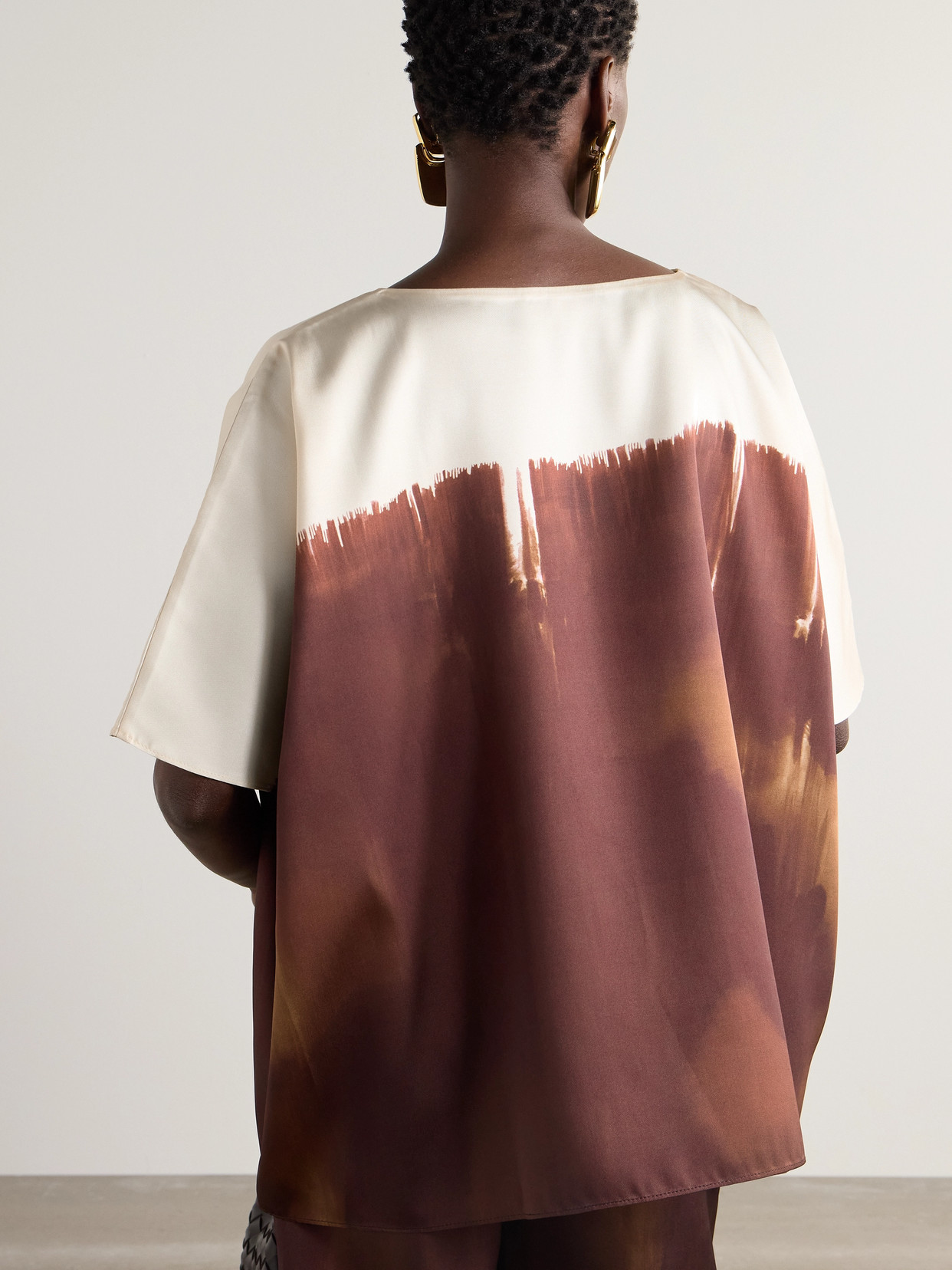 Tie-Dyed Satin-Twill Tunic