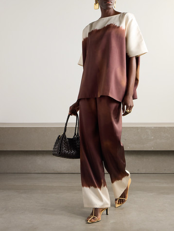 Dima Ayad Tie-dyed satin-twill tunic