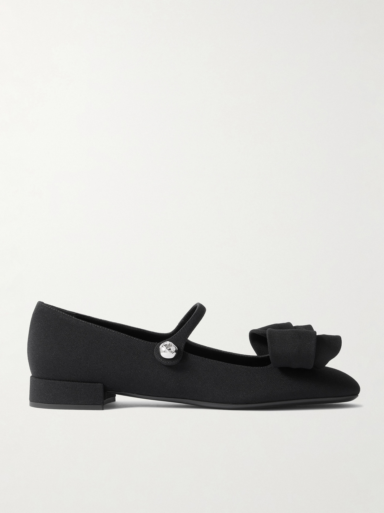 Valentino Garavani Bowjane 20 Silk-crepe Mary Jane Pumps In Black