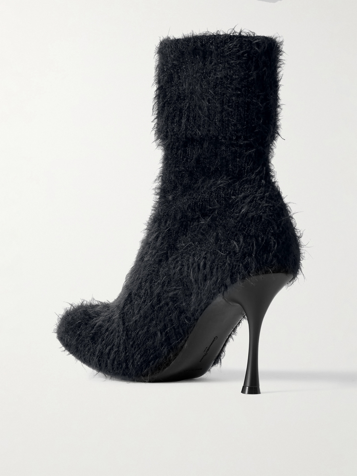 GIANVITO ROSSI ASPEN 95 BRUSHED RIBBED-KNIT ANKLE BOOTS