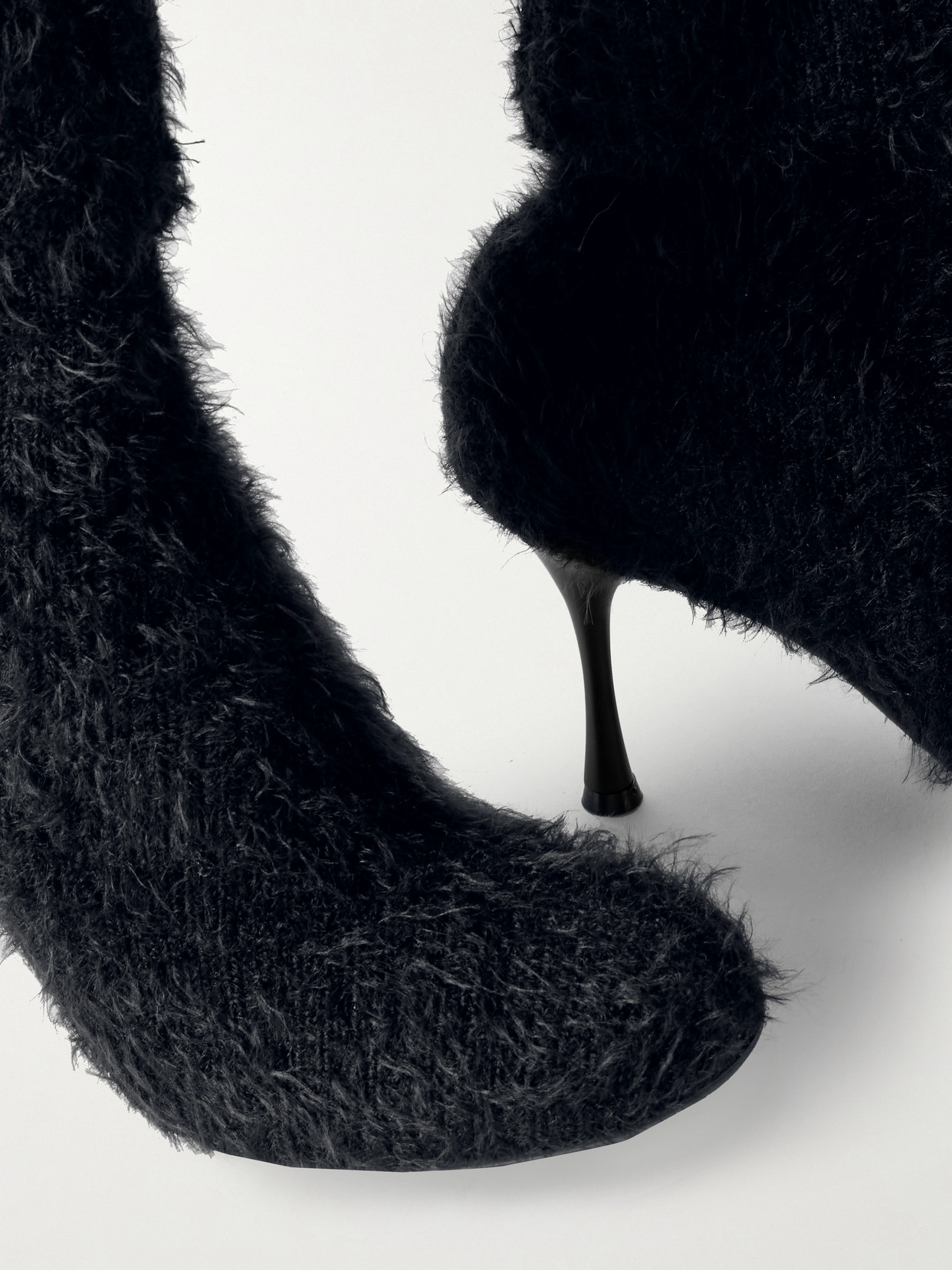 GIANVITO ROSSI ASPEN 95 BRUSHED RIBBED-KNIT ANKLE BOOTS