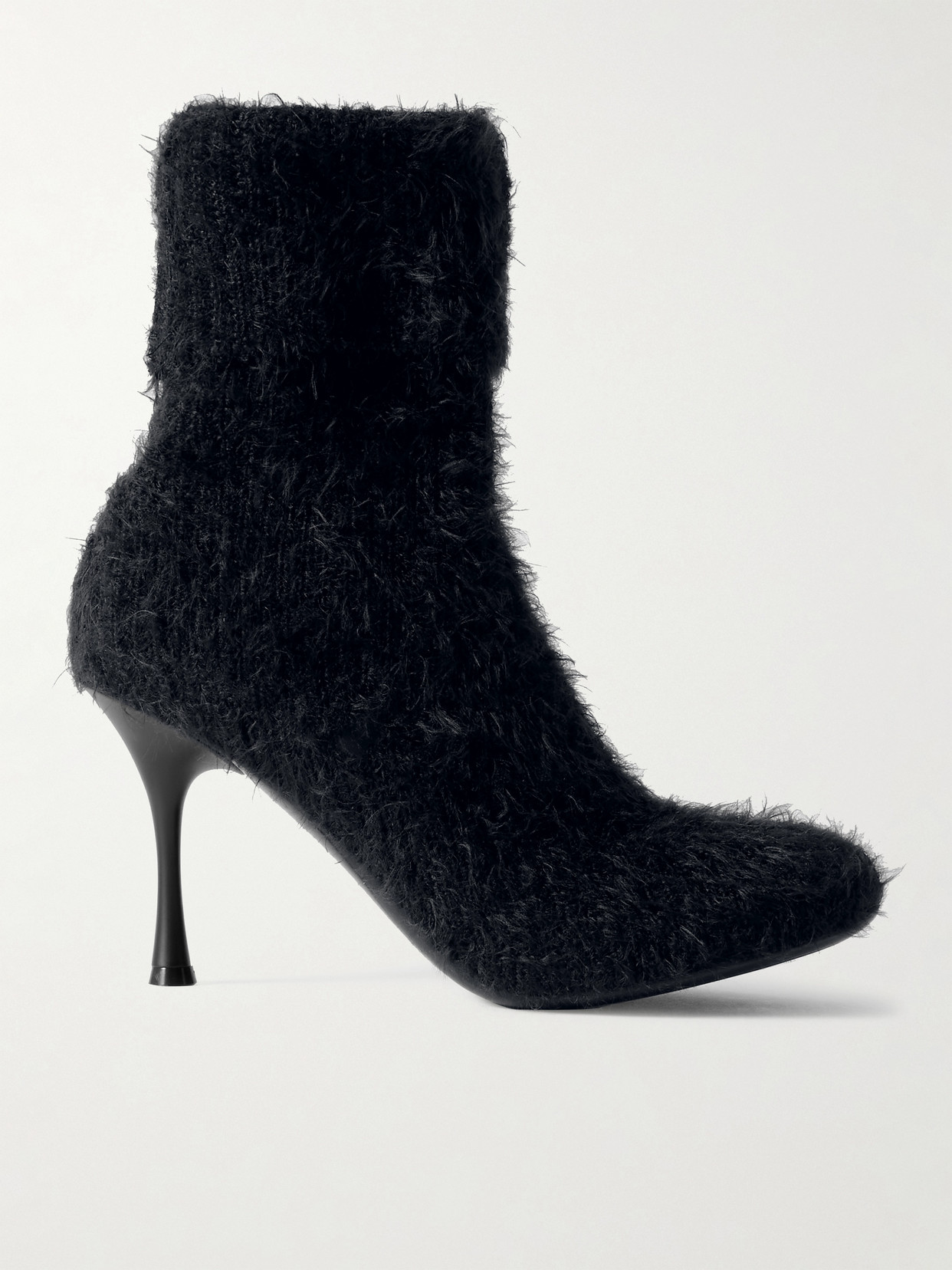 Gianvito Rossi Aspen 95 Brushed Ribbed-knit Ankle Boots In Black