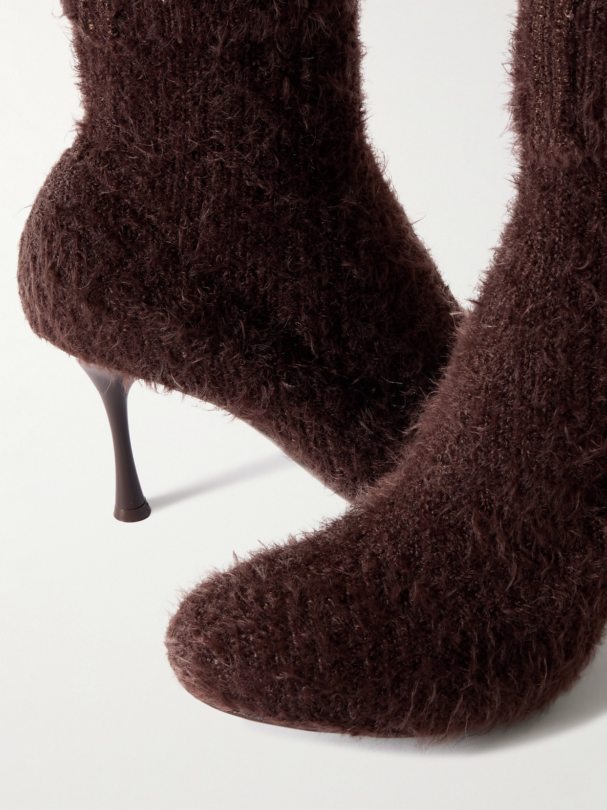 Aspen 95 Brushed Ribbed-Knit Ankle Boots