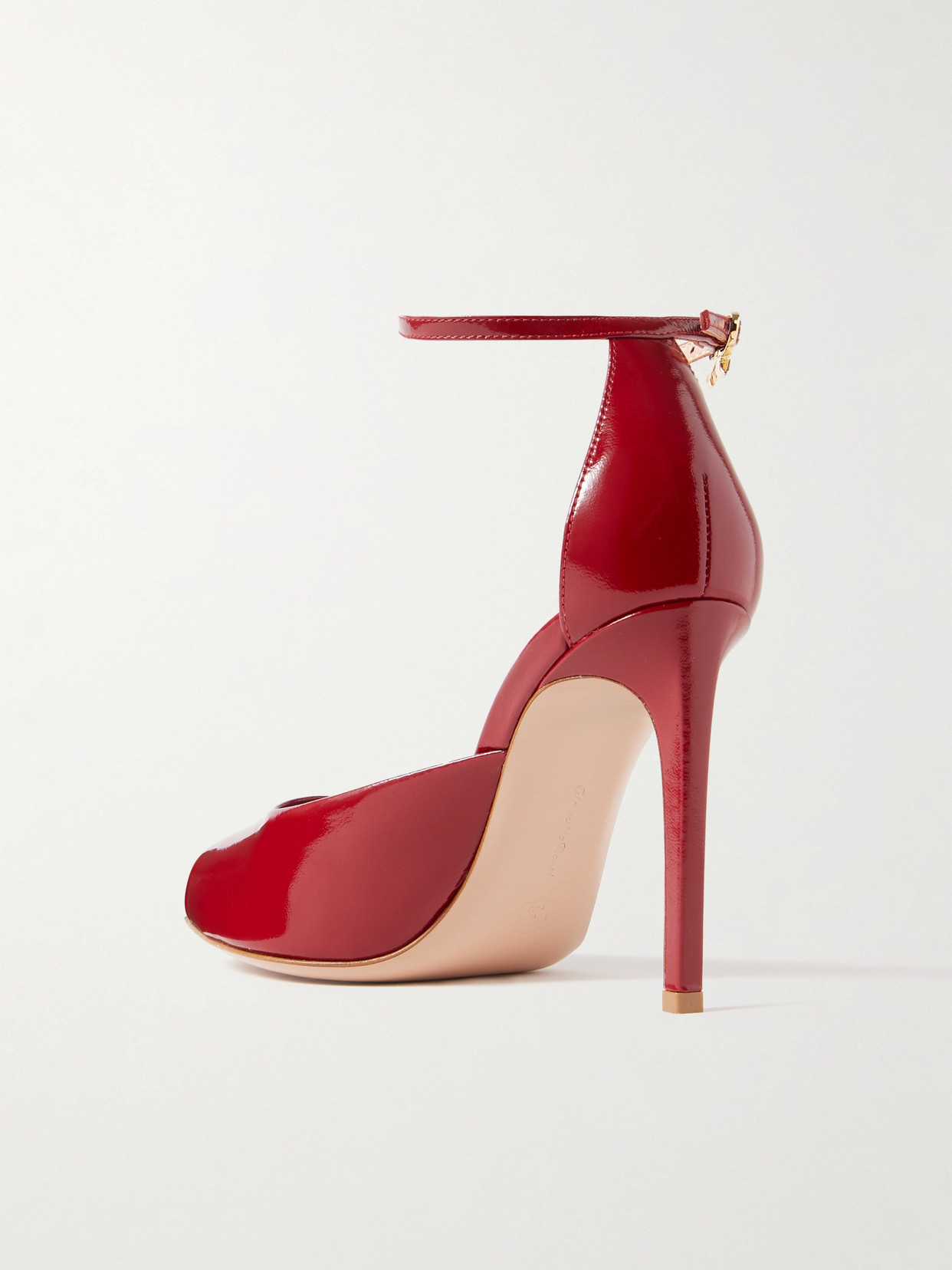Gianvito Rossi Nuit 95 Glossed-leather Pumps In Burgundy