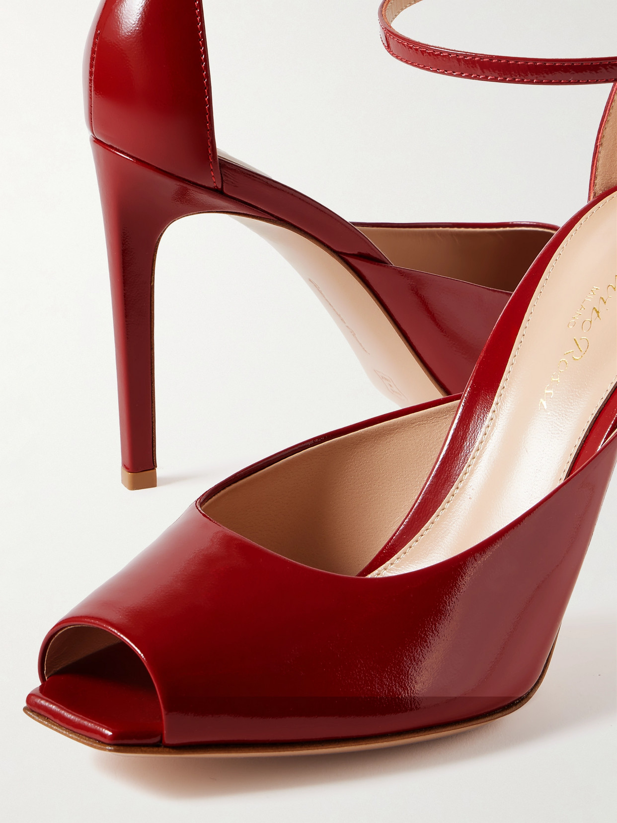 Gianvito Rossi Nuit 95 Glossed-leather Pumps In Burgundy