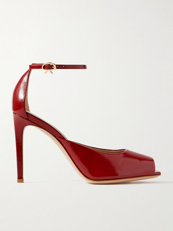 GIANVITO ROSSI Nuit 95 glossed-leather pumps