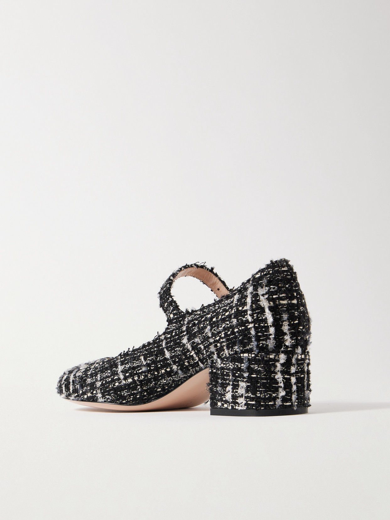 Gianvito Rossi 45 Tweed Mary Jane Pumps In Black