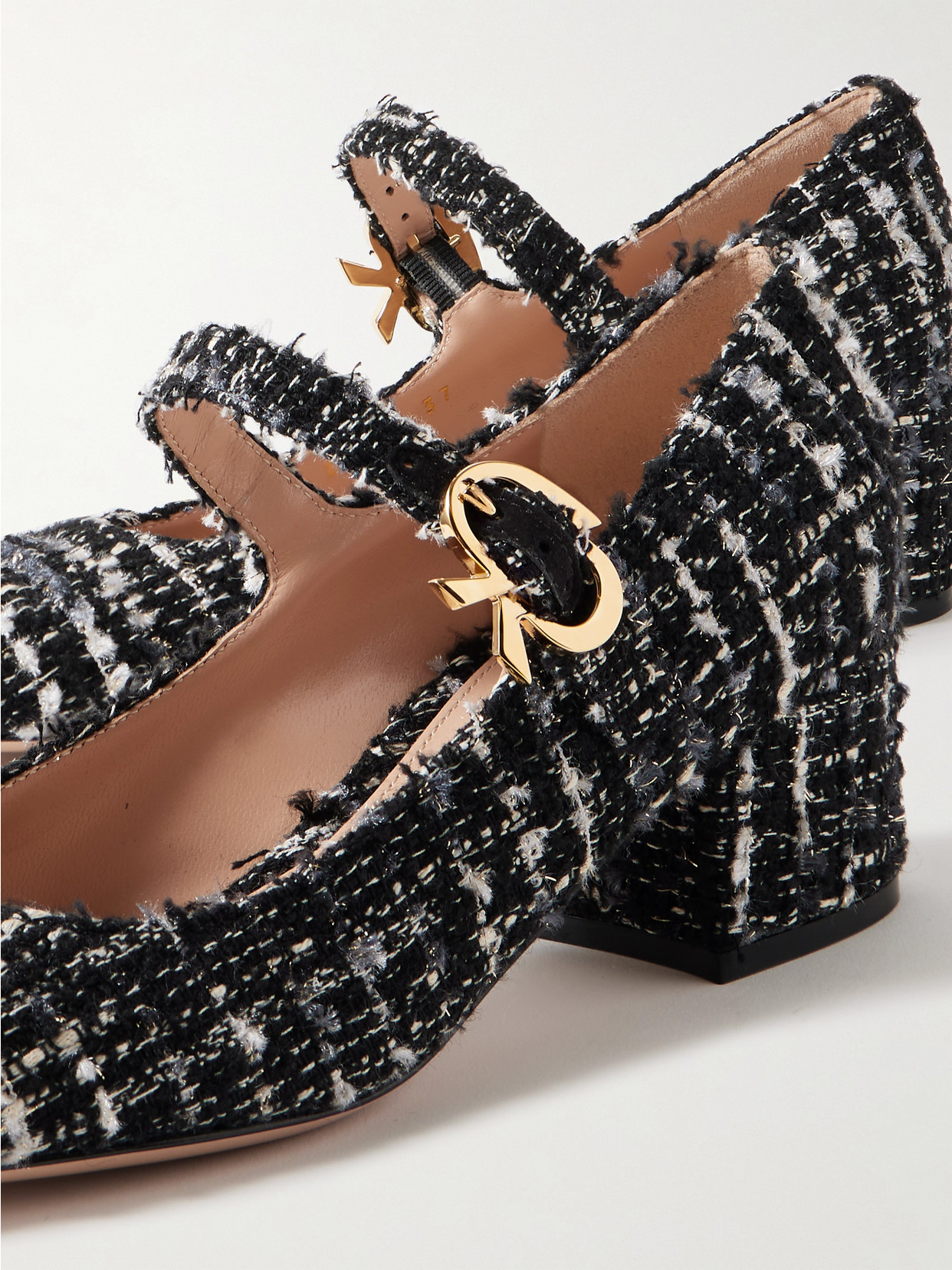 Gianvito Rossi 45 Tweed Mary Jane Pumps In Black
