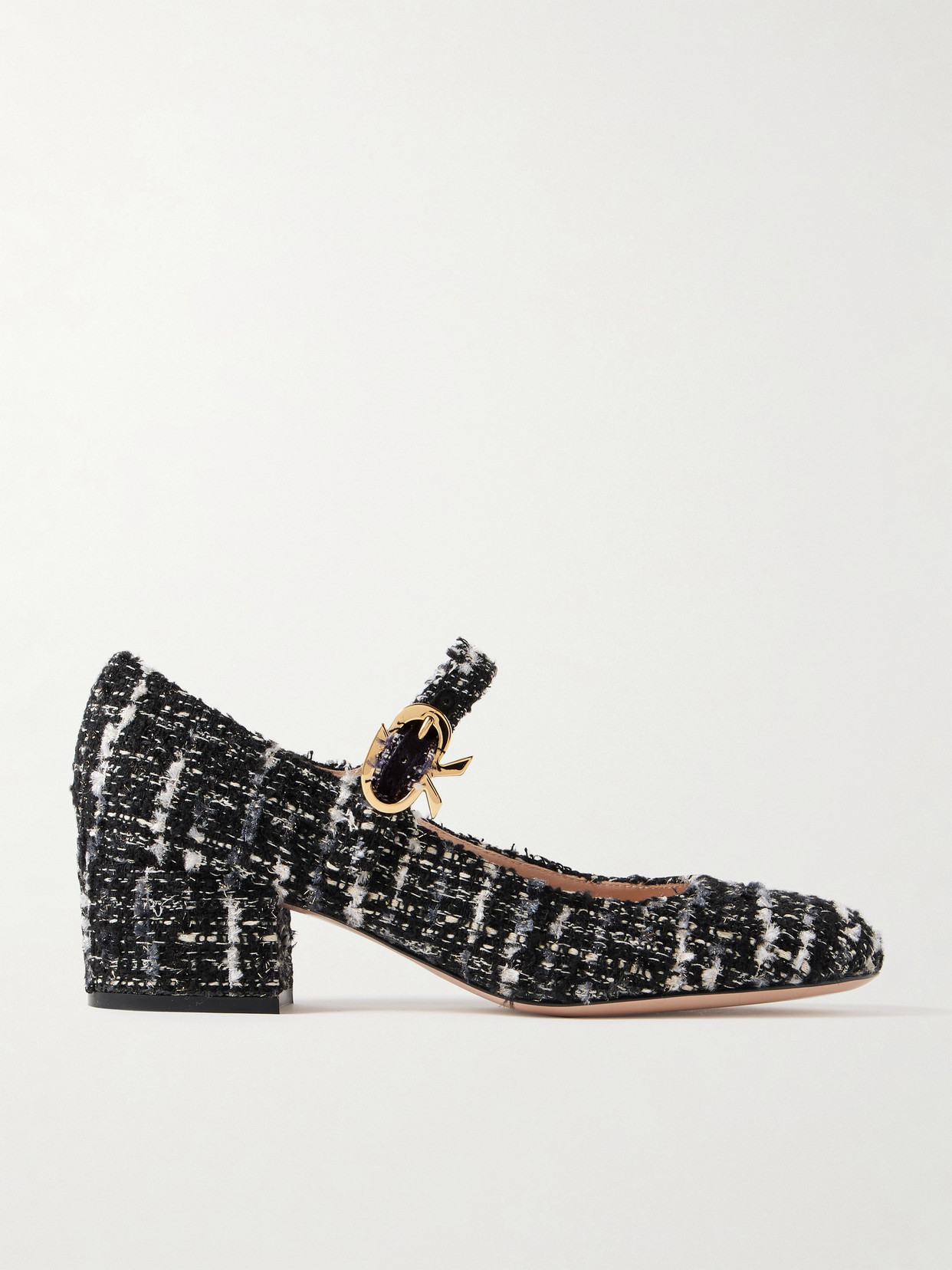 Gianvito Rossi - 45 Tweed Mary Jane Pumps - Black