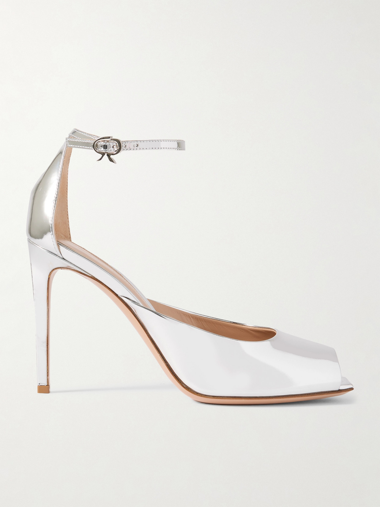 Gianvito Rossi - Nuit 95 Mirrored-leather Pumps - Silver