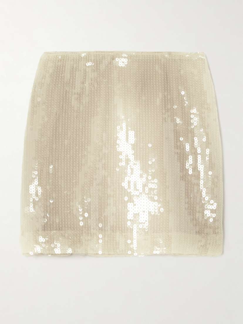 Rotate Birger Christensen Oliria Sequined Recycled Stretch-jersey Mini Skirt