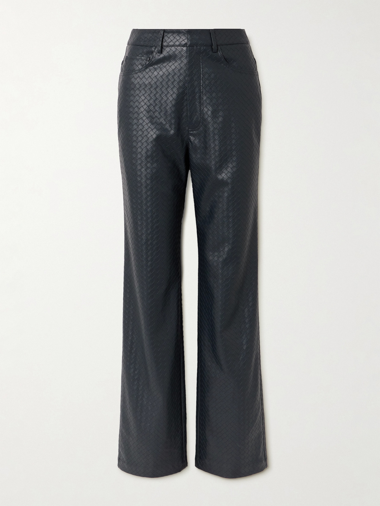 Rotate Birger Christensen Straight Braided Trousers In Blue