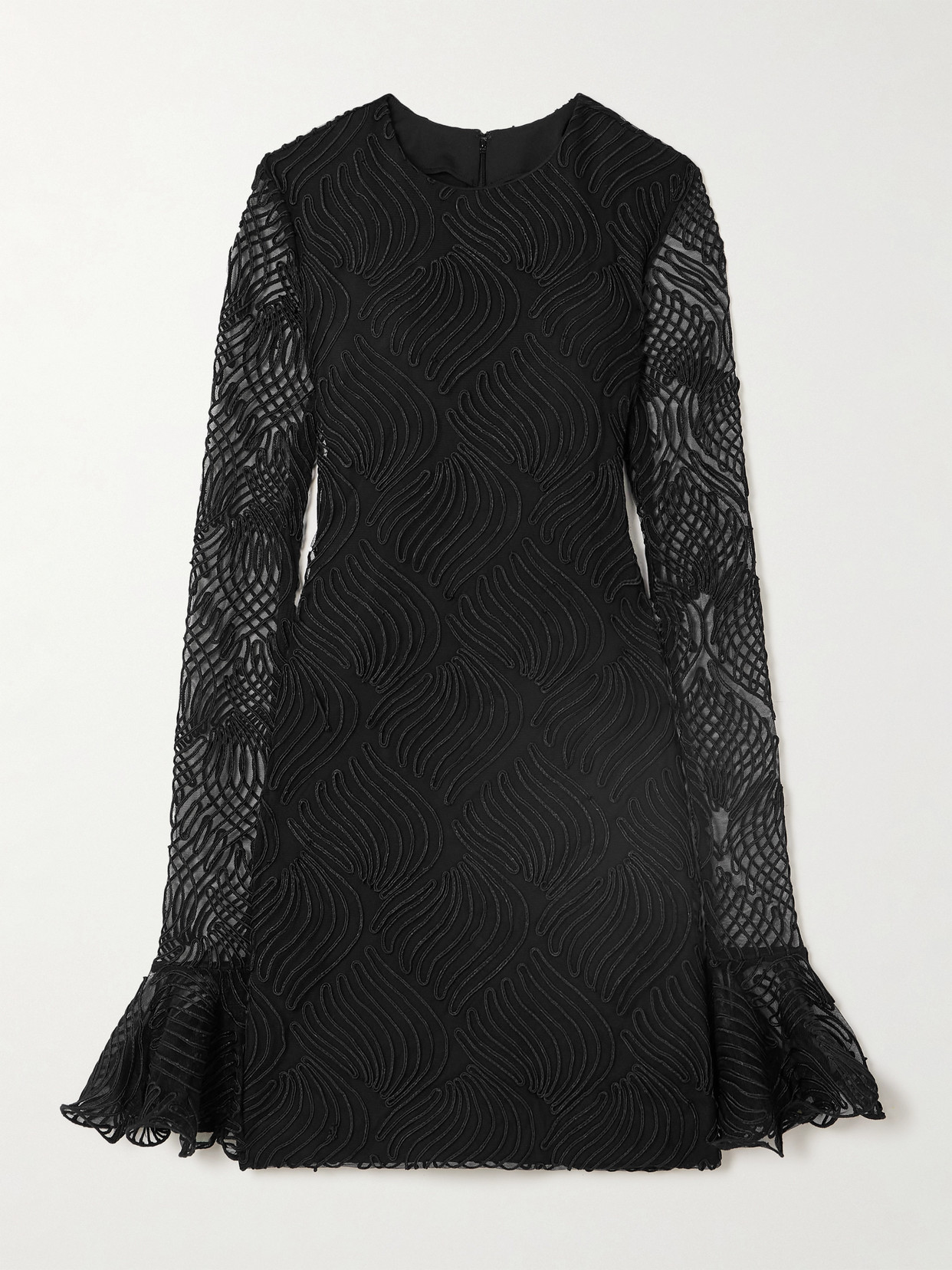 ROTATE BIRGER CHRISTENSEN - Rositana Embroidered Recycled-tulle Mini Dress - Black